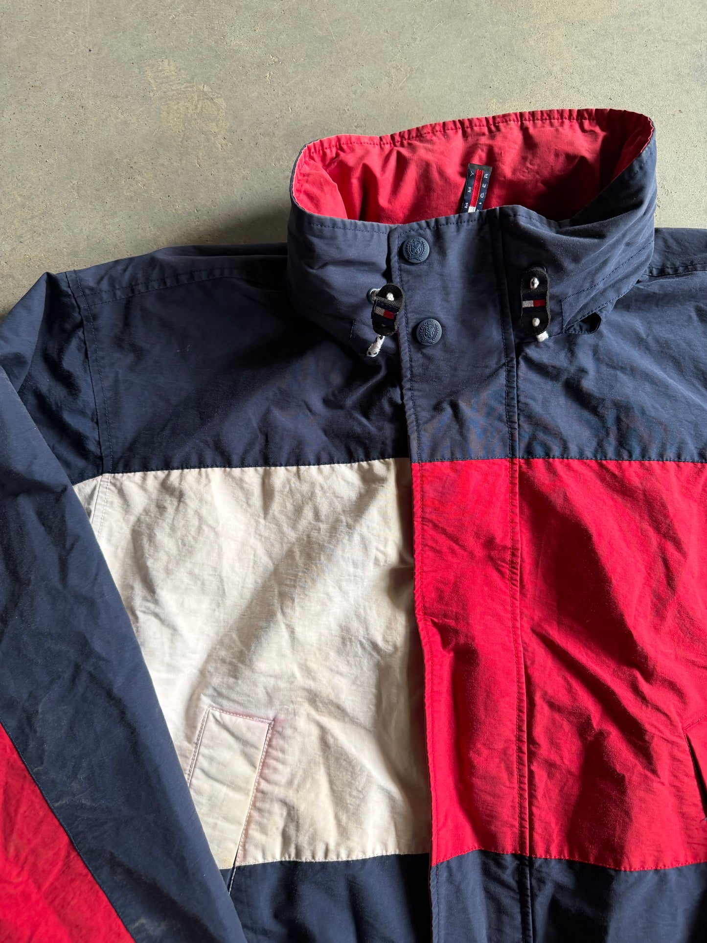 VTG Tommy Hilfiger Big Flag Logo Jacket Sz L