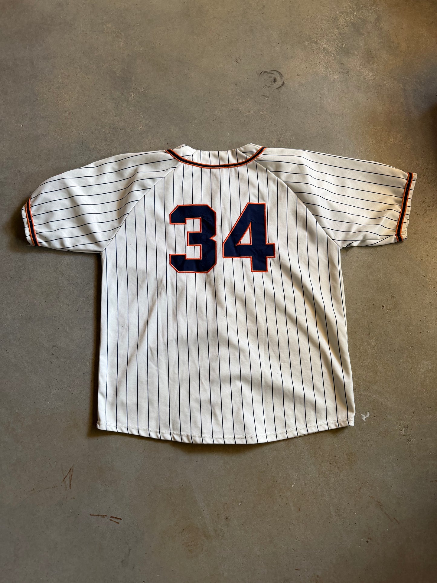 New York Otek Sports Stripe Baseball Jersey Sz L