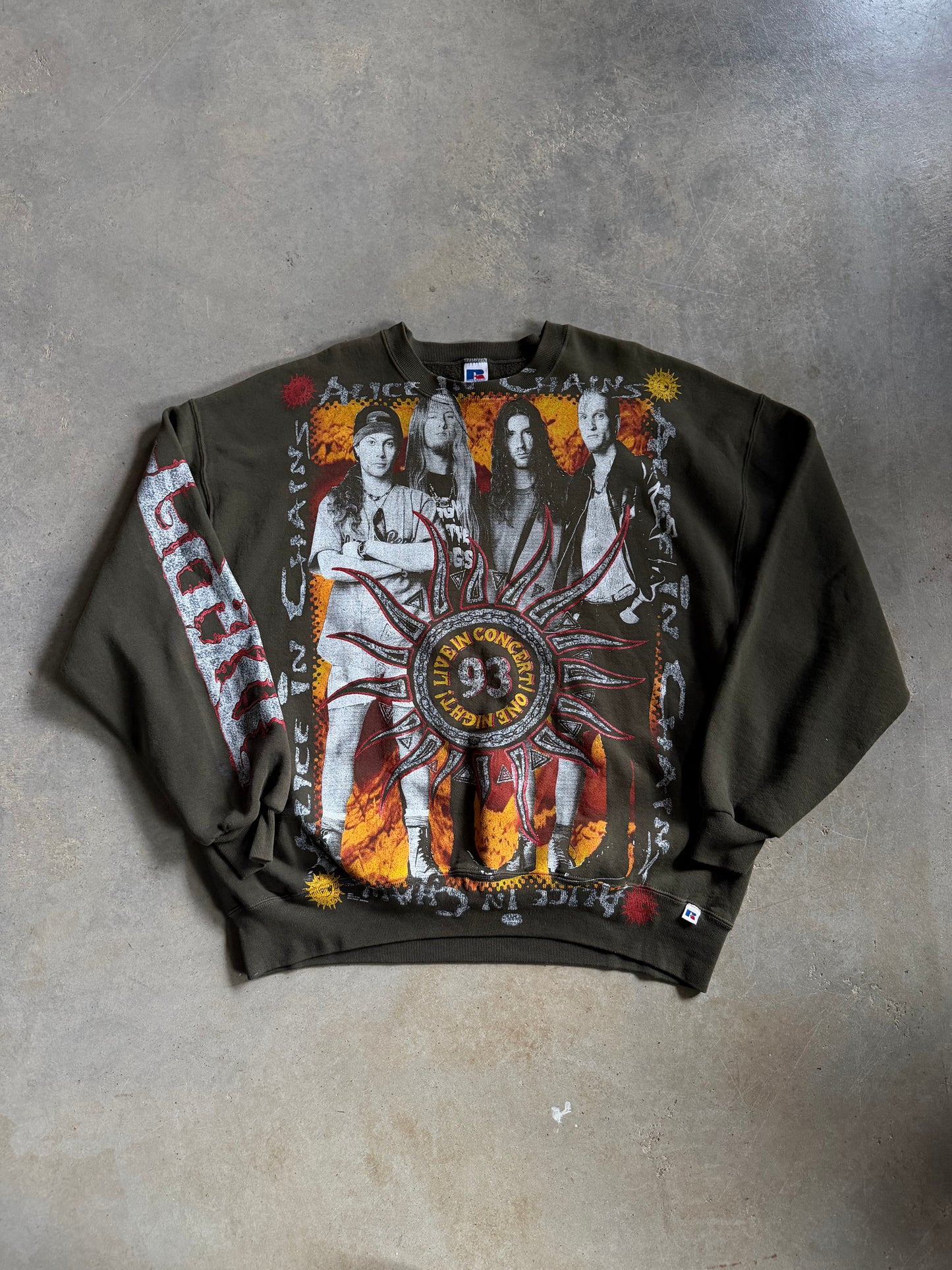 Backstock Co Alice In Chains'Dirt' Era 93' Tour L/S Vintage Faded Sweatshirt  Sz XXL