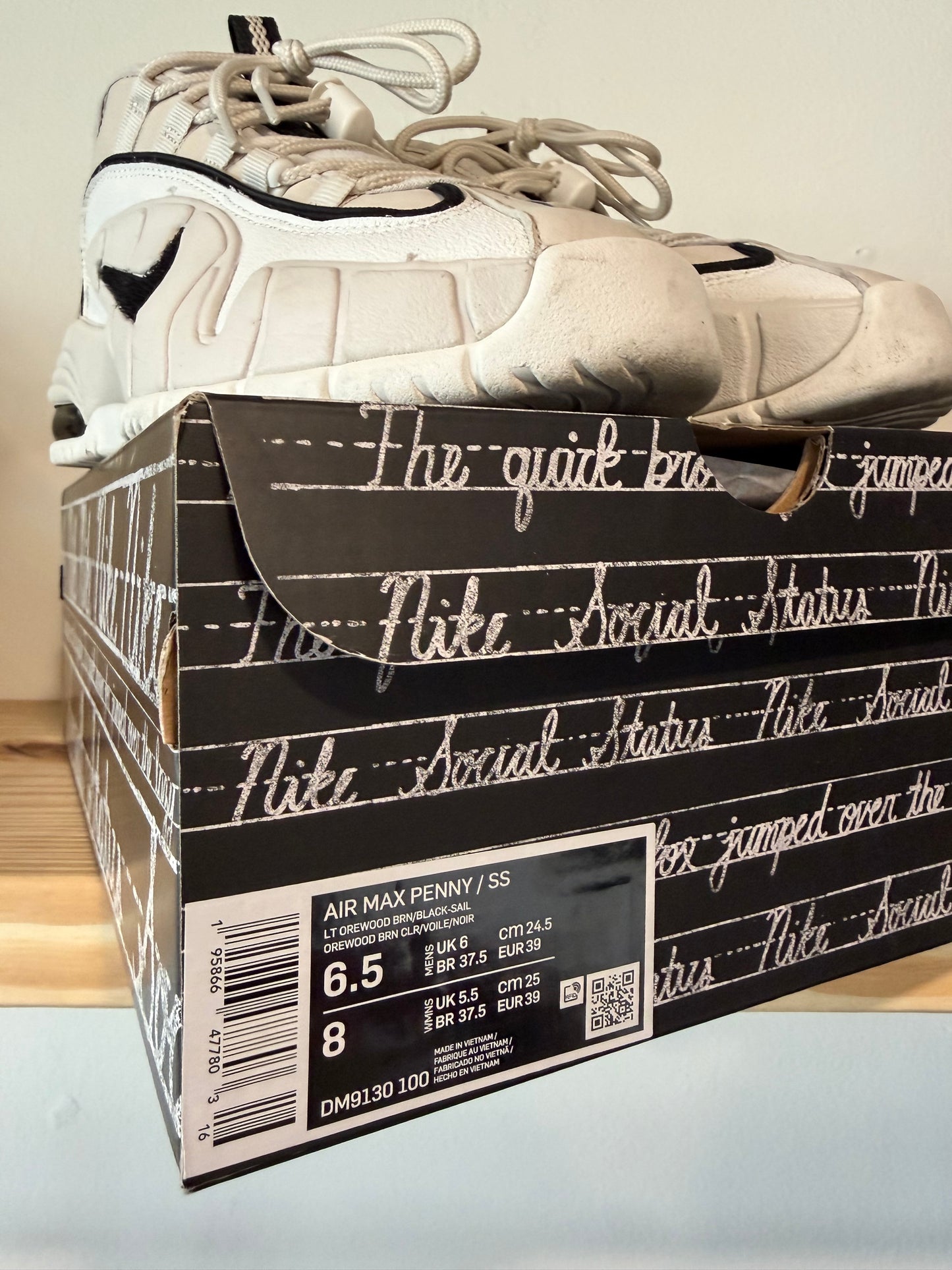 Preowned Nike Air Max Penny 1 Social Status Recess Photon Dust Sz 6.5M/8W