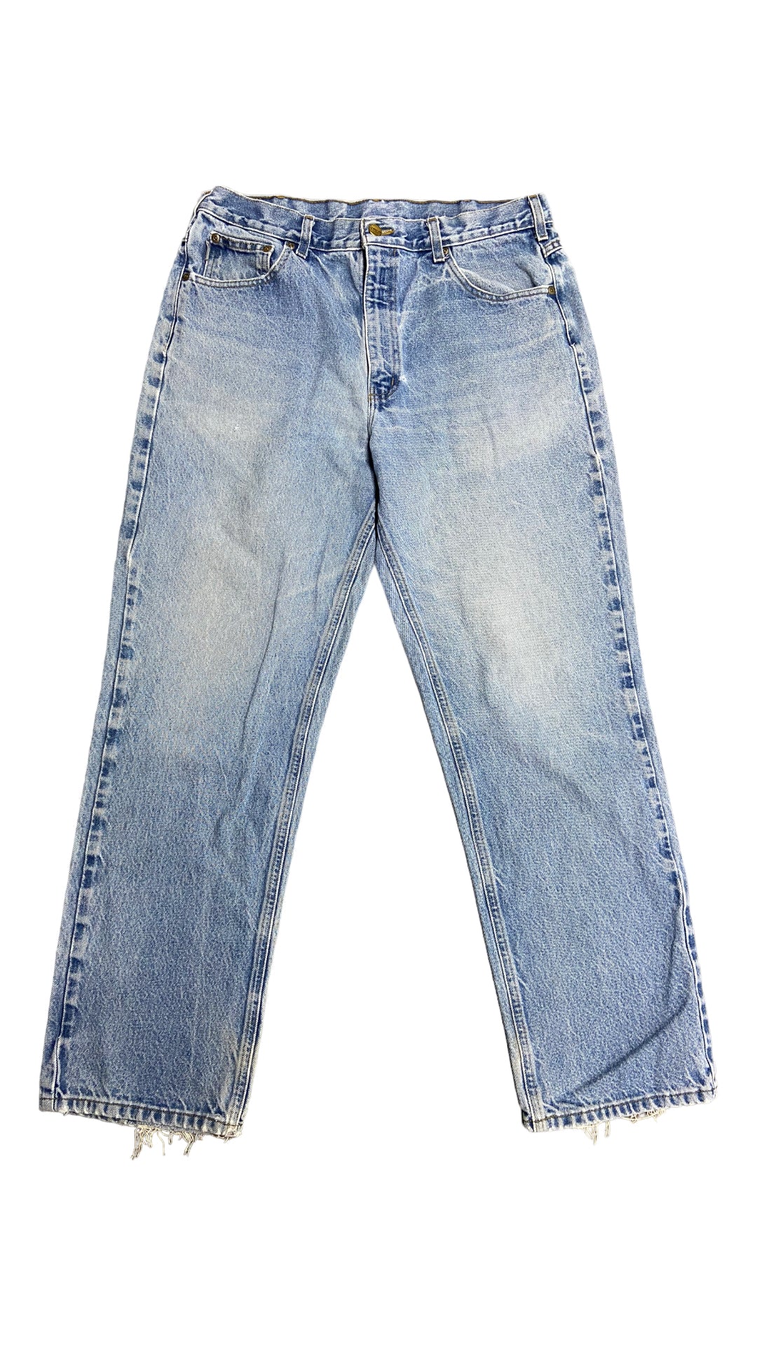VTG Carhartt Blue Denim Jeans Sz 35x31
