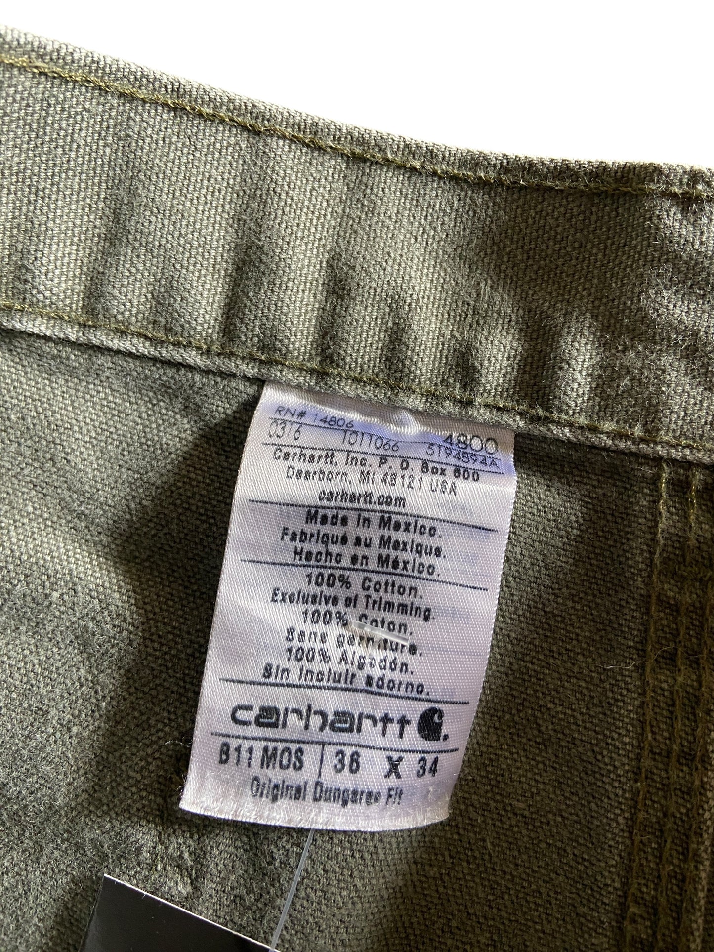 VTG Slate Faded Carhartt Jeans Sz 36x34