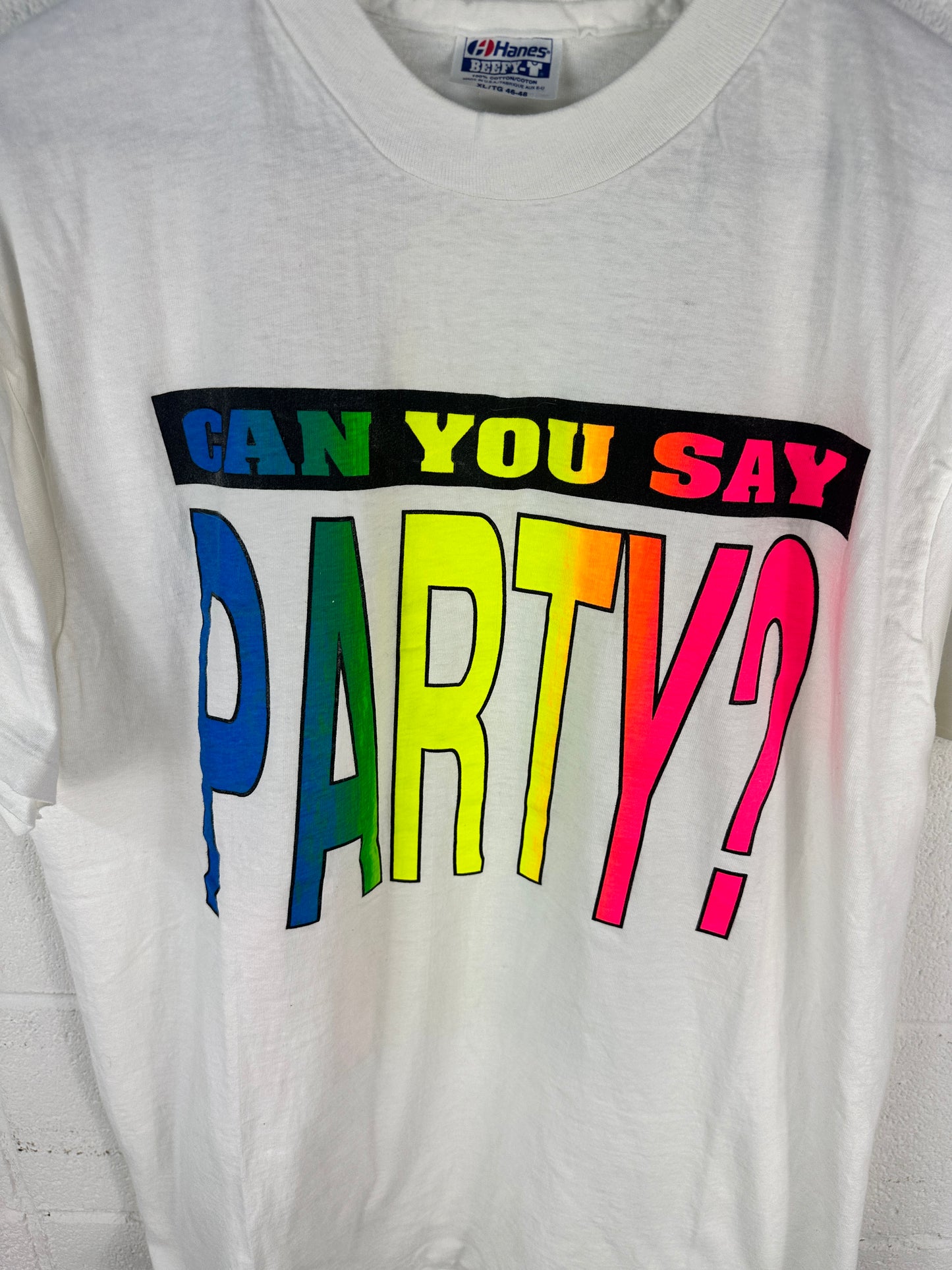 VTG Can You Say Party? Graphic Tee Sz L