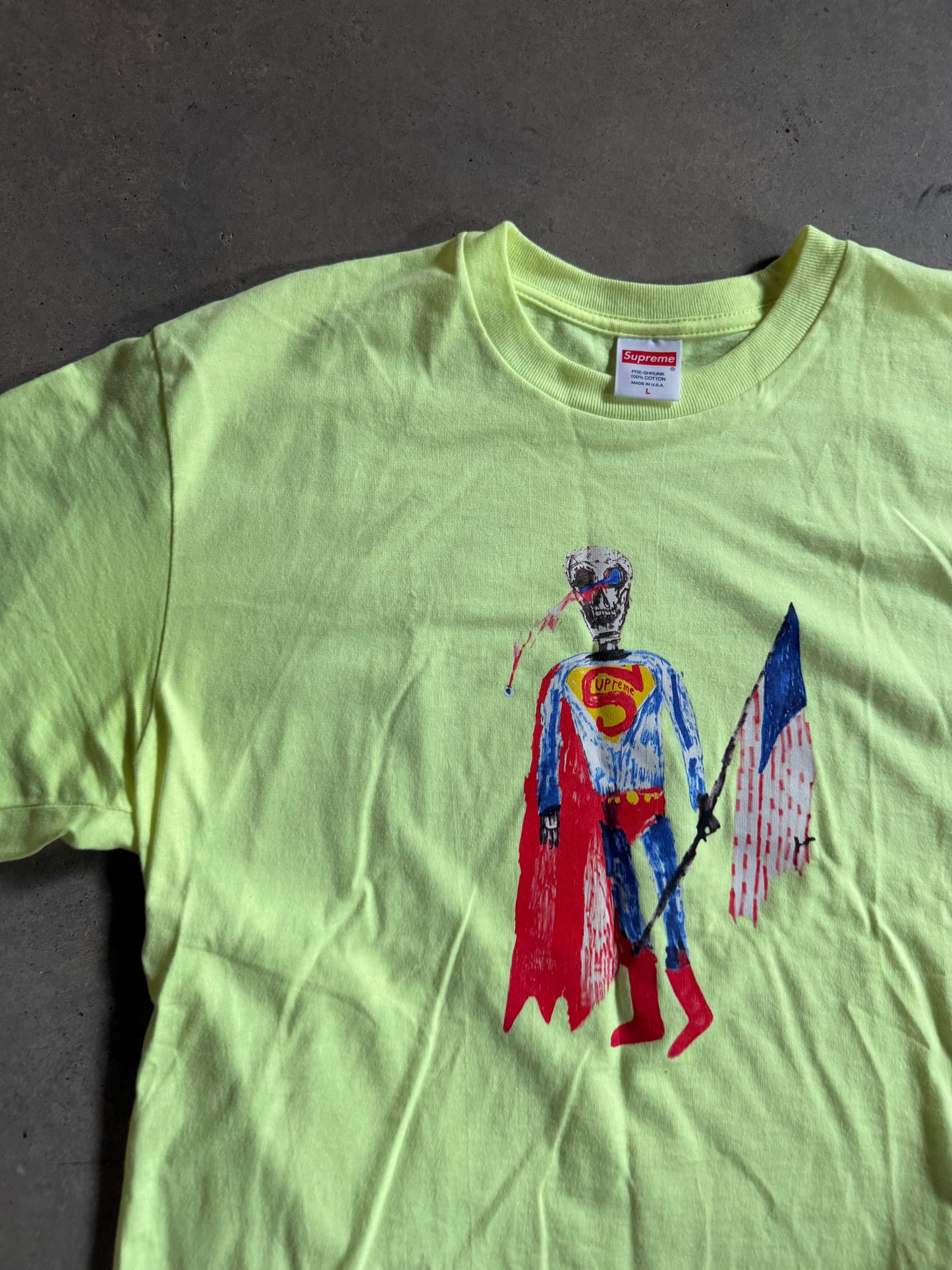 Supreme Skeleton Tee Bright Yellow Sz L