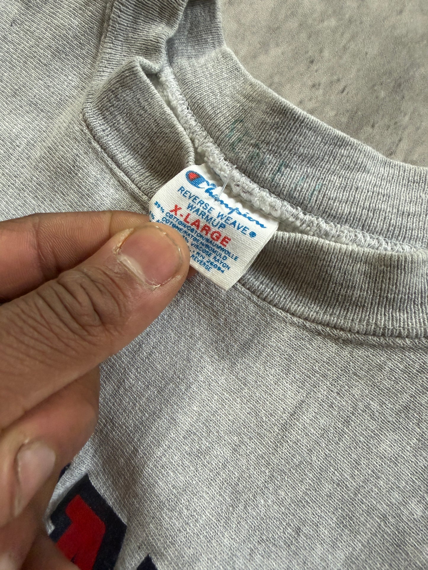 80s Vintage Champion Reverse Weave Penn State Sweatshirt Gray Distressed Sz L