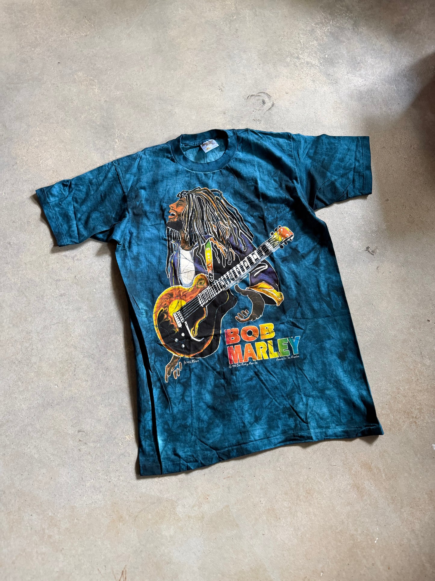 VTG 1995 Bob Marley Music Tye Dye Tee Sz L