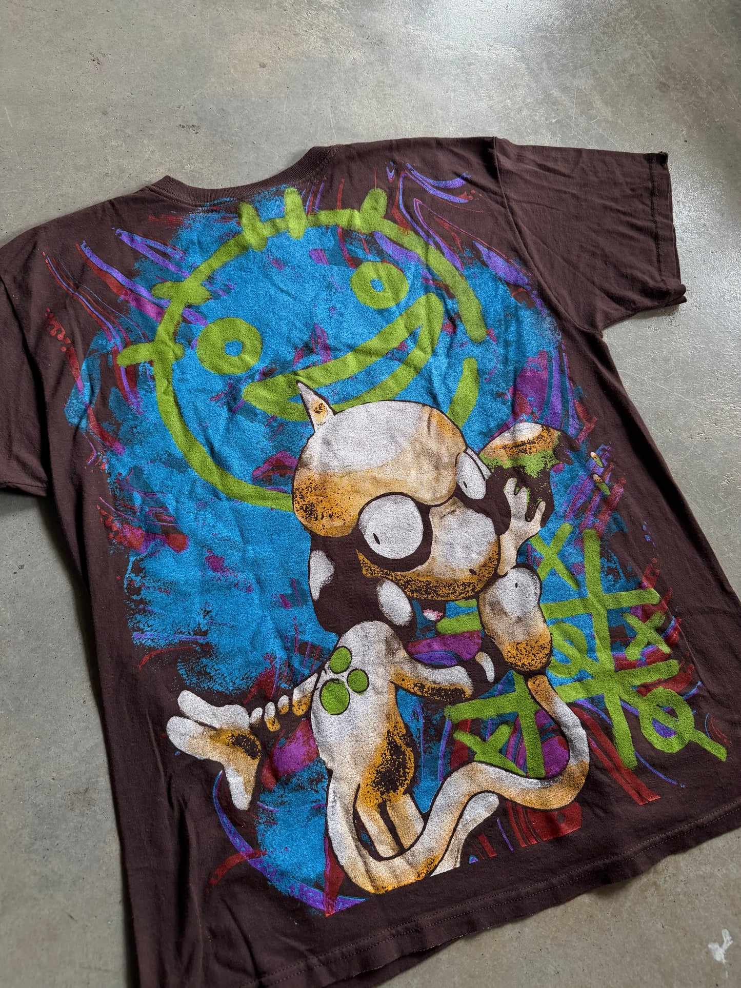 Backstock Co illustrator Pika & Smeargle Orig. fan art Vintage Brown Tee