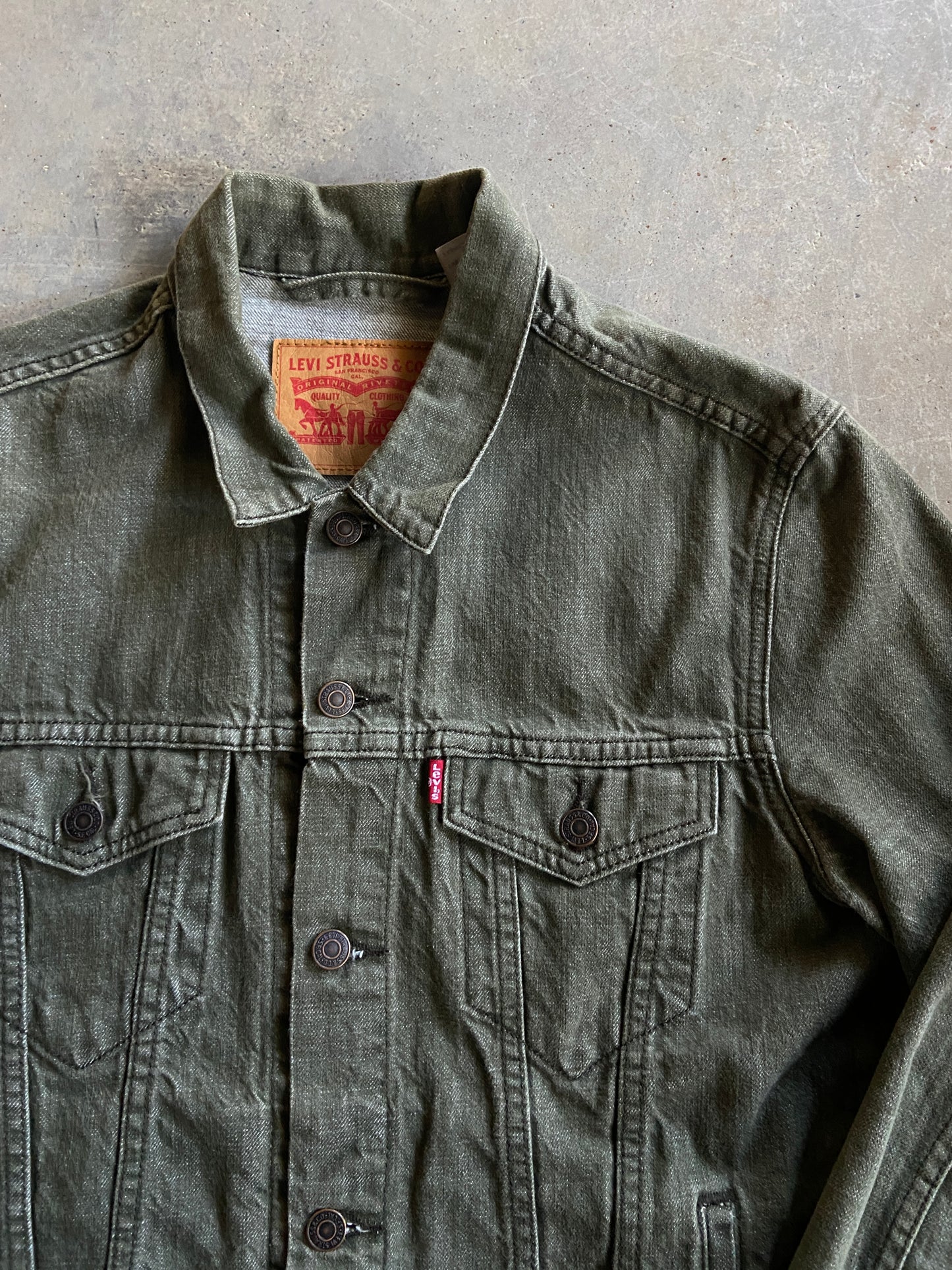 Levis Green Denim Jacket Sz M