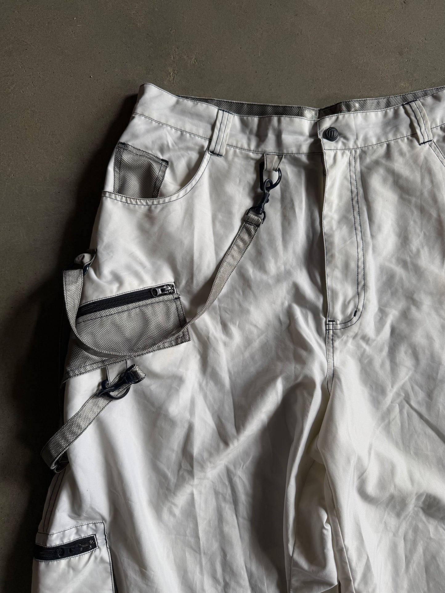VTG Macgear White Reflective Rave Pants Sz 38x32