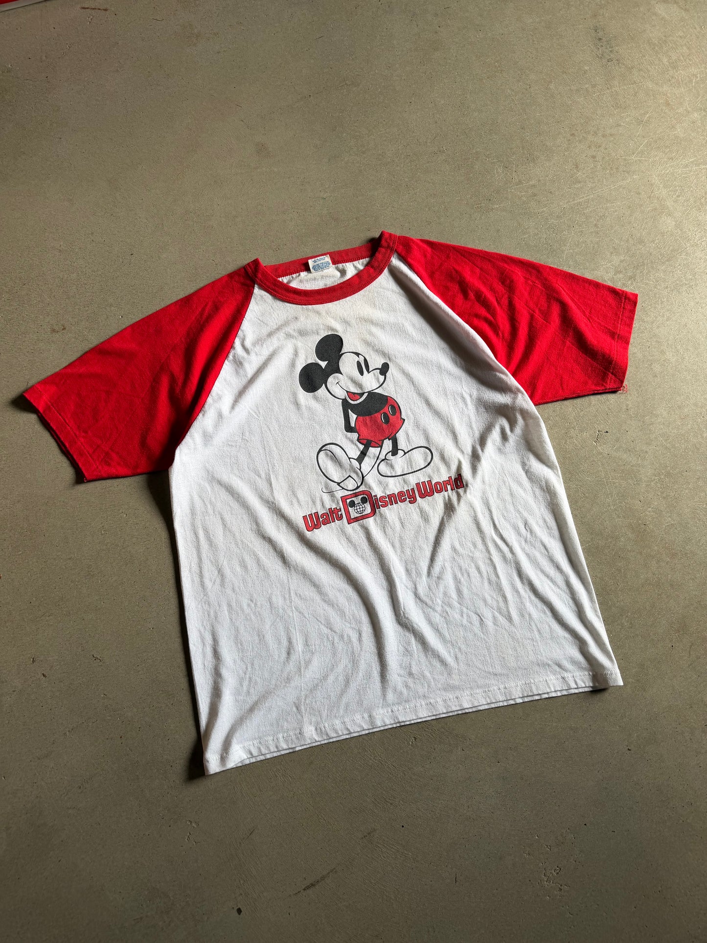 VTG Mickey Mouse Red Ringer Tee Sz XL