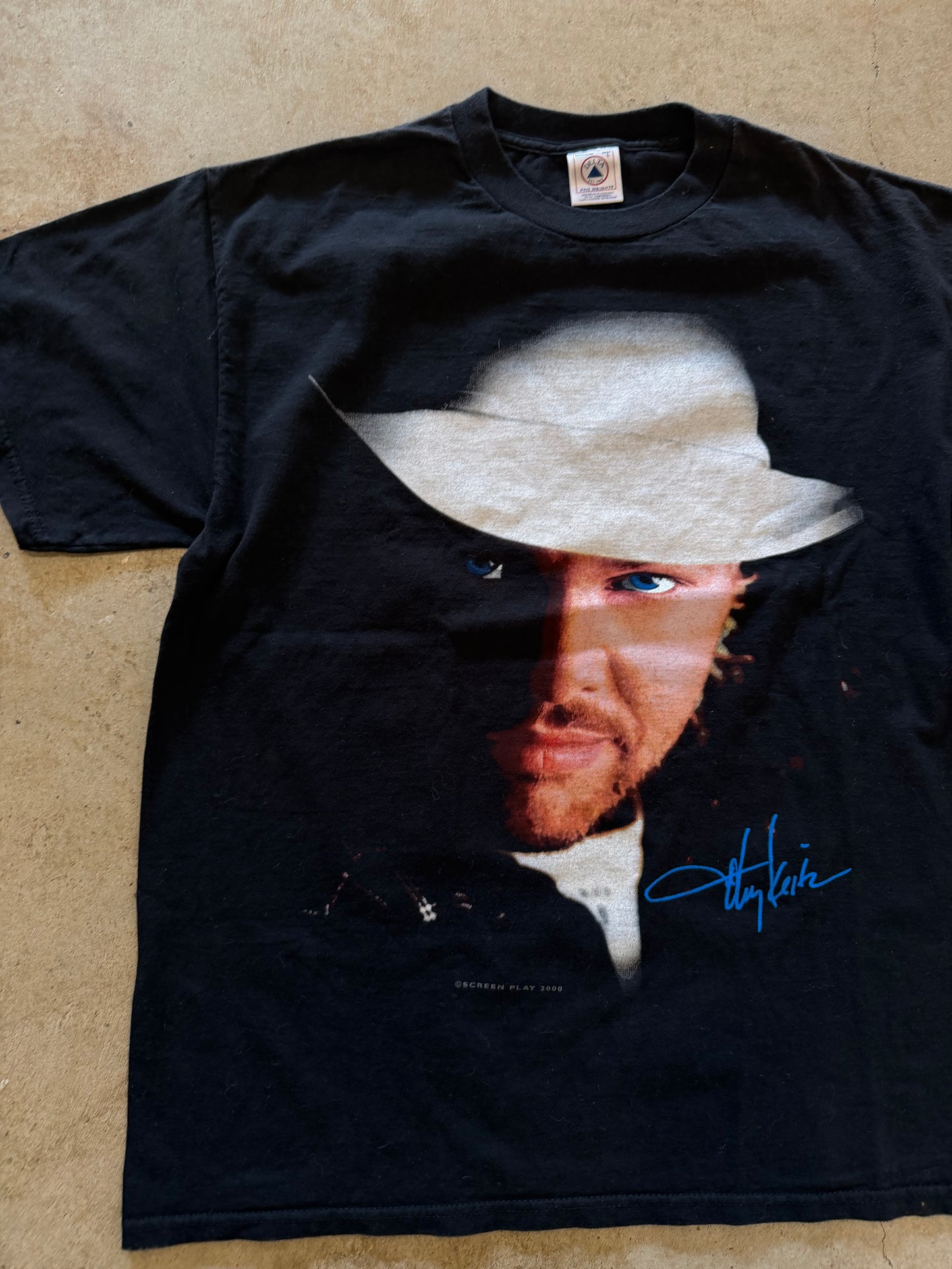 VTG Toby Keith How You Like Me Now Portrait Tee Sz L