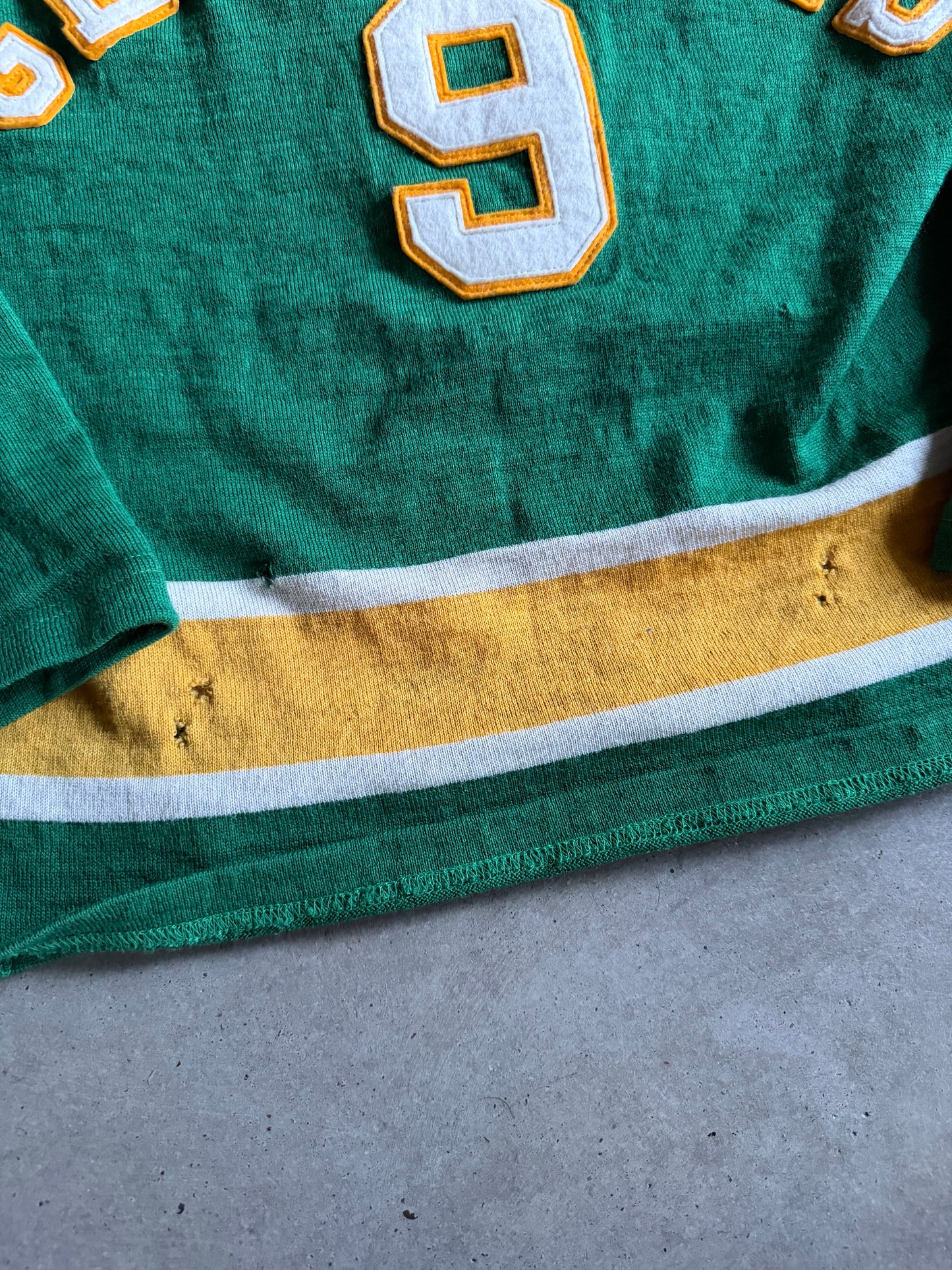 Ebbets Field Central Green Wool Hockey Jersey Sz L/XL