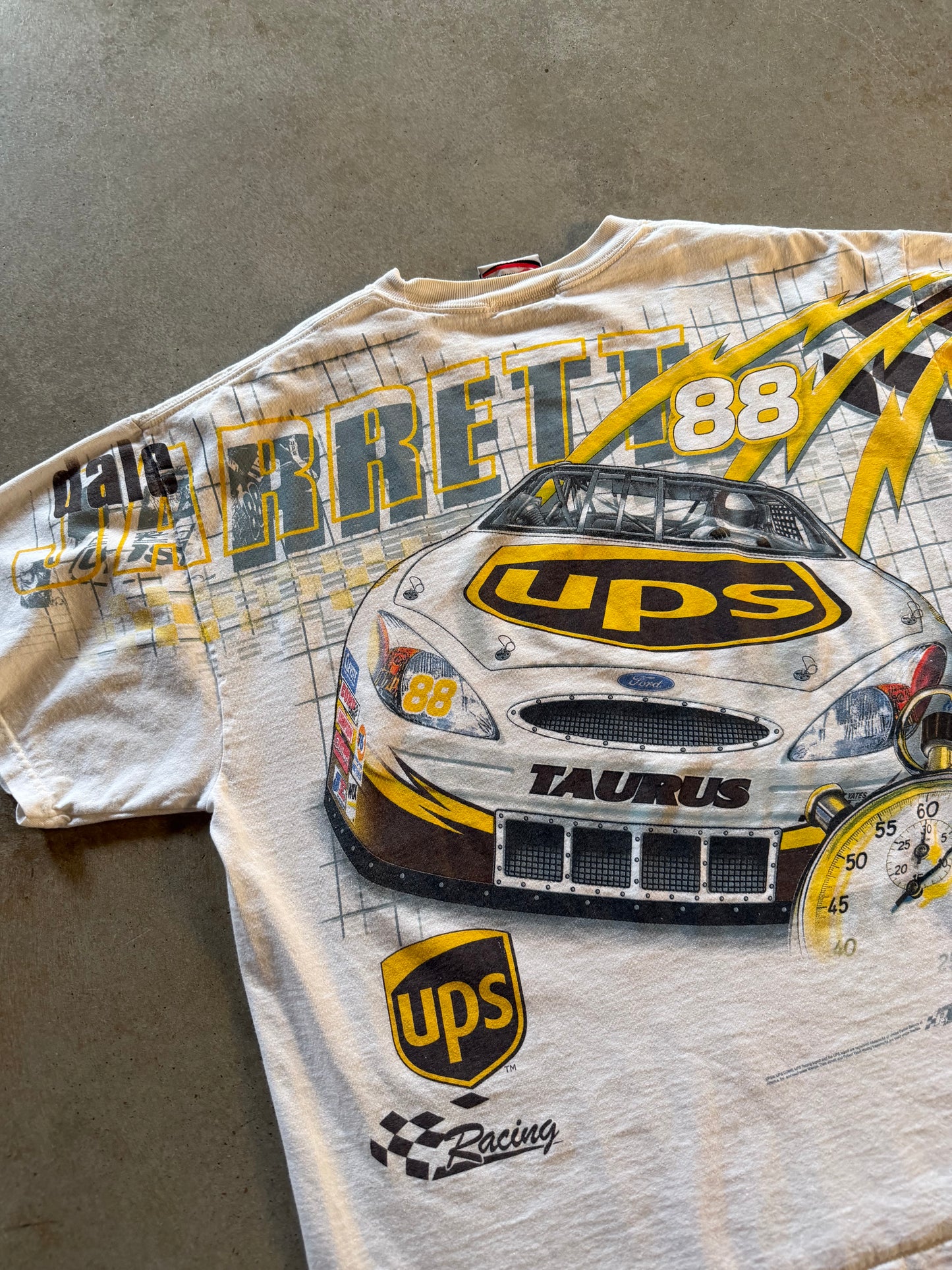 VTG Dale Jarrett All Over Print Nascar Tee Sz L/XL