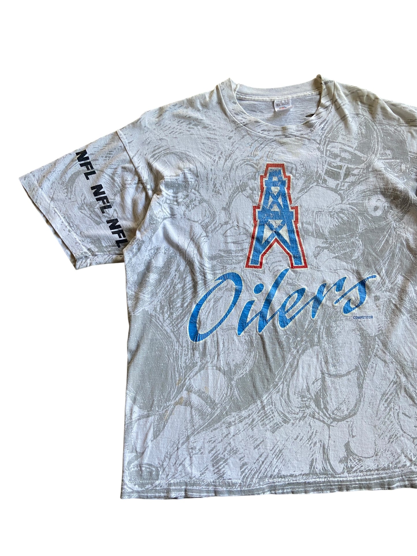 VTG Tennessee Oilers All Over Print Tee Sz XL