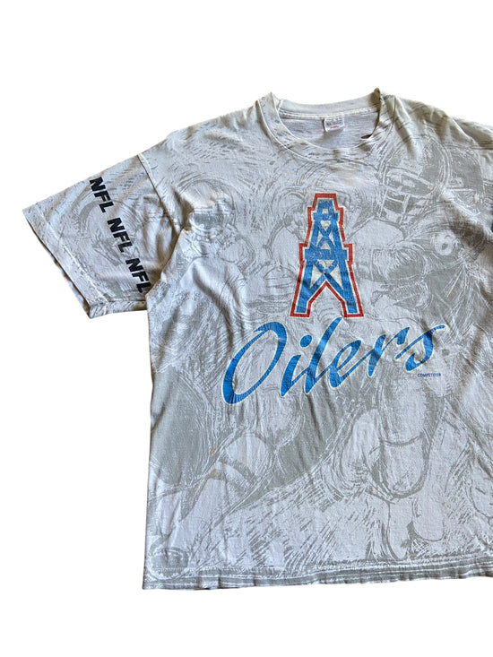 VTG Tennessee Oilers All Over Print Tee Sz XL