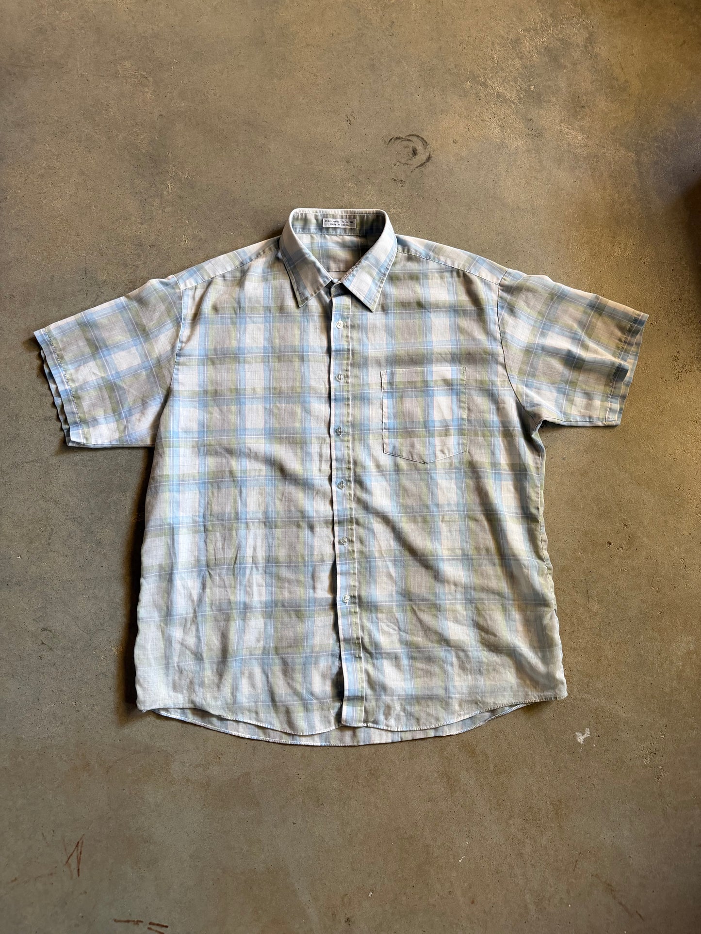 VTG Button Up White/Blue Shirt Sz L/XL