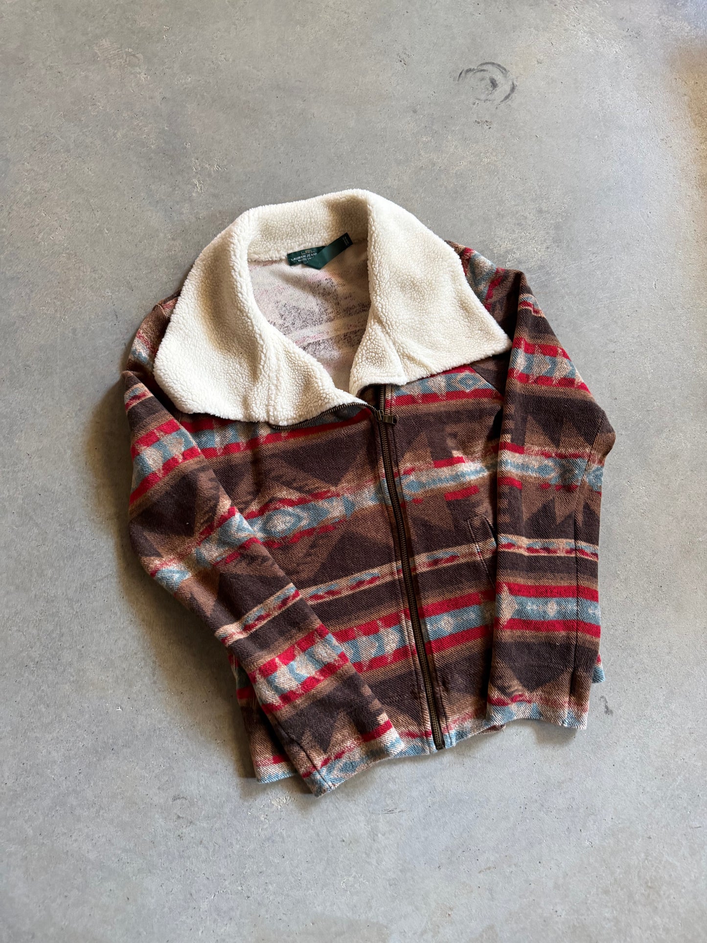 VTG Lauren Ralph Lauren Southwestern Native Zip Jacket Sz Women's L