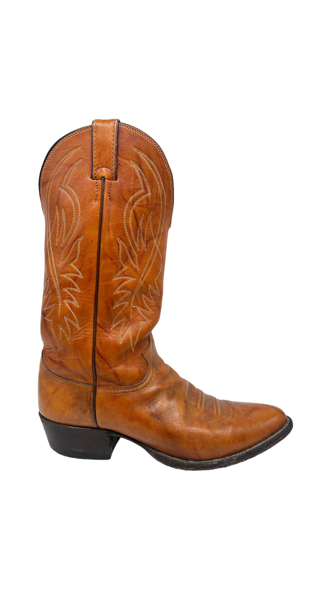 VTG Chestnut Justin Cowboy Boots Sz 10.5D