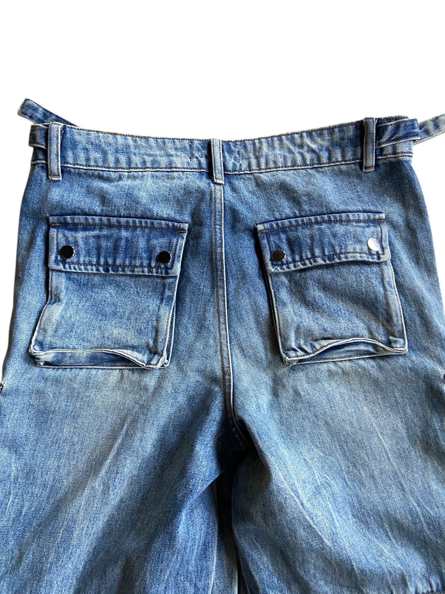 Gemsbyn Deline Stacked Cargo Blue Denim Jeans Sz 34x34
