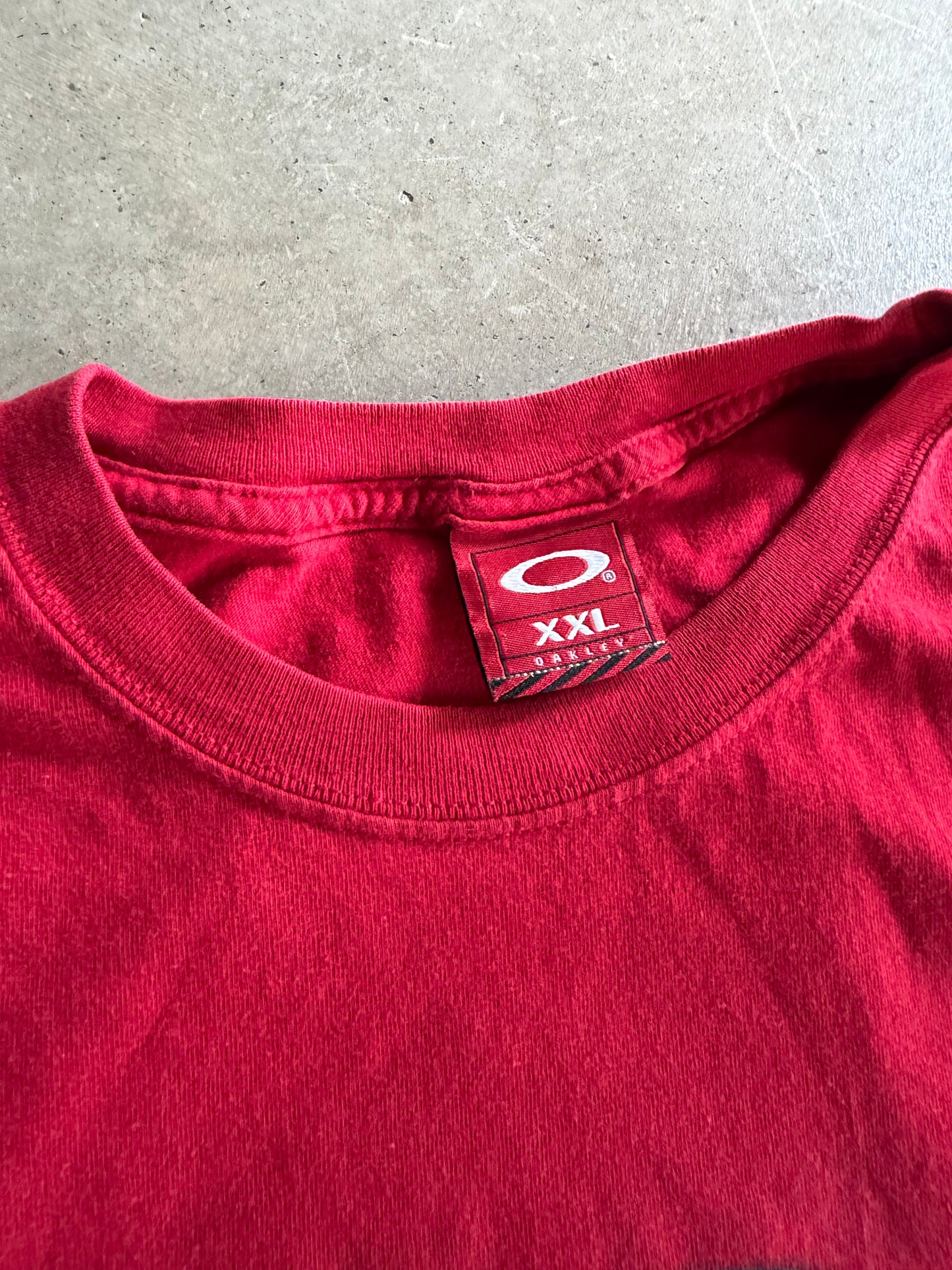 Y2K Oakley Red Skull Grime Tee Sz 2XL