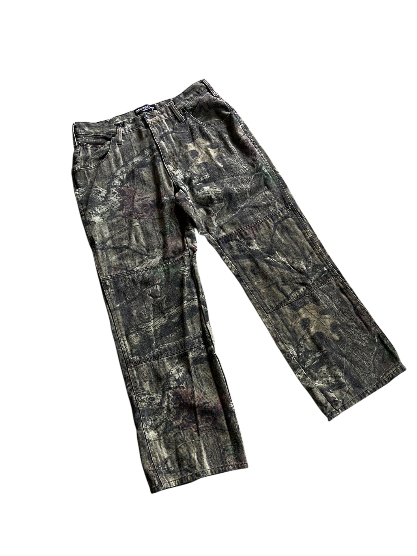 Y2K Break Up Camo Double Knee Jeans Sz 34x30