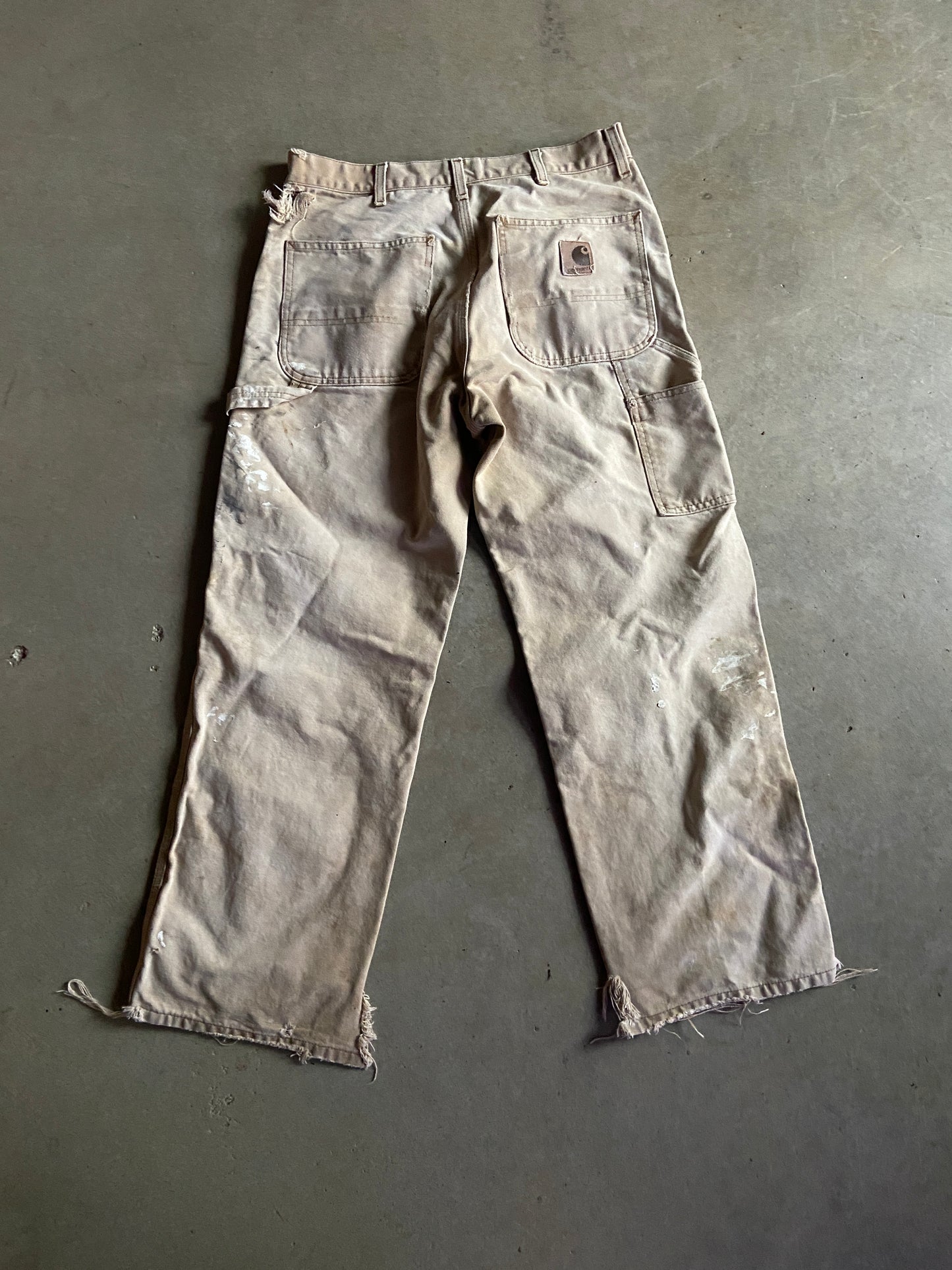 VTG Heavily Distressed Carhartt Canvas Pants Sz 34x28