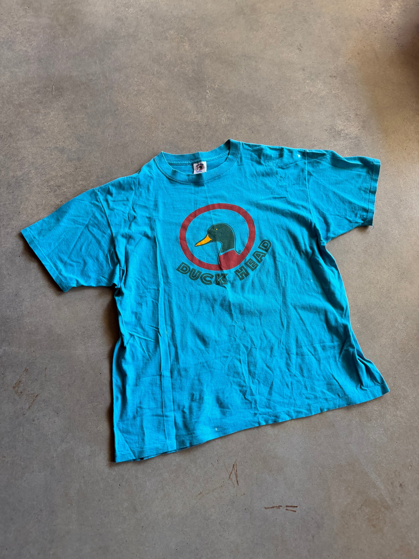 VTG Duck Head Teal Tee Sz XL