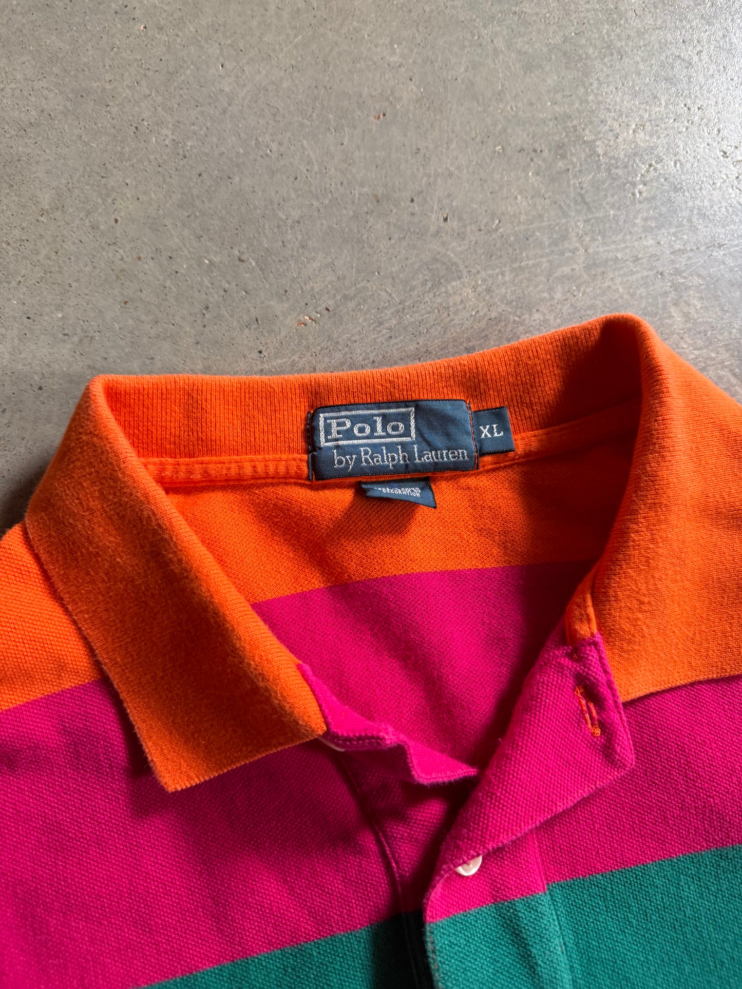 VTG Polo Ralph Lauren Multicolor Polo Shirt Sz XL