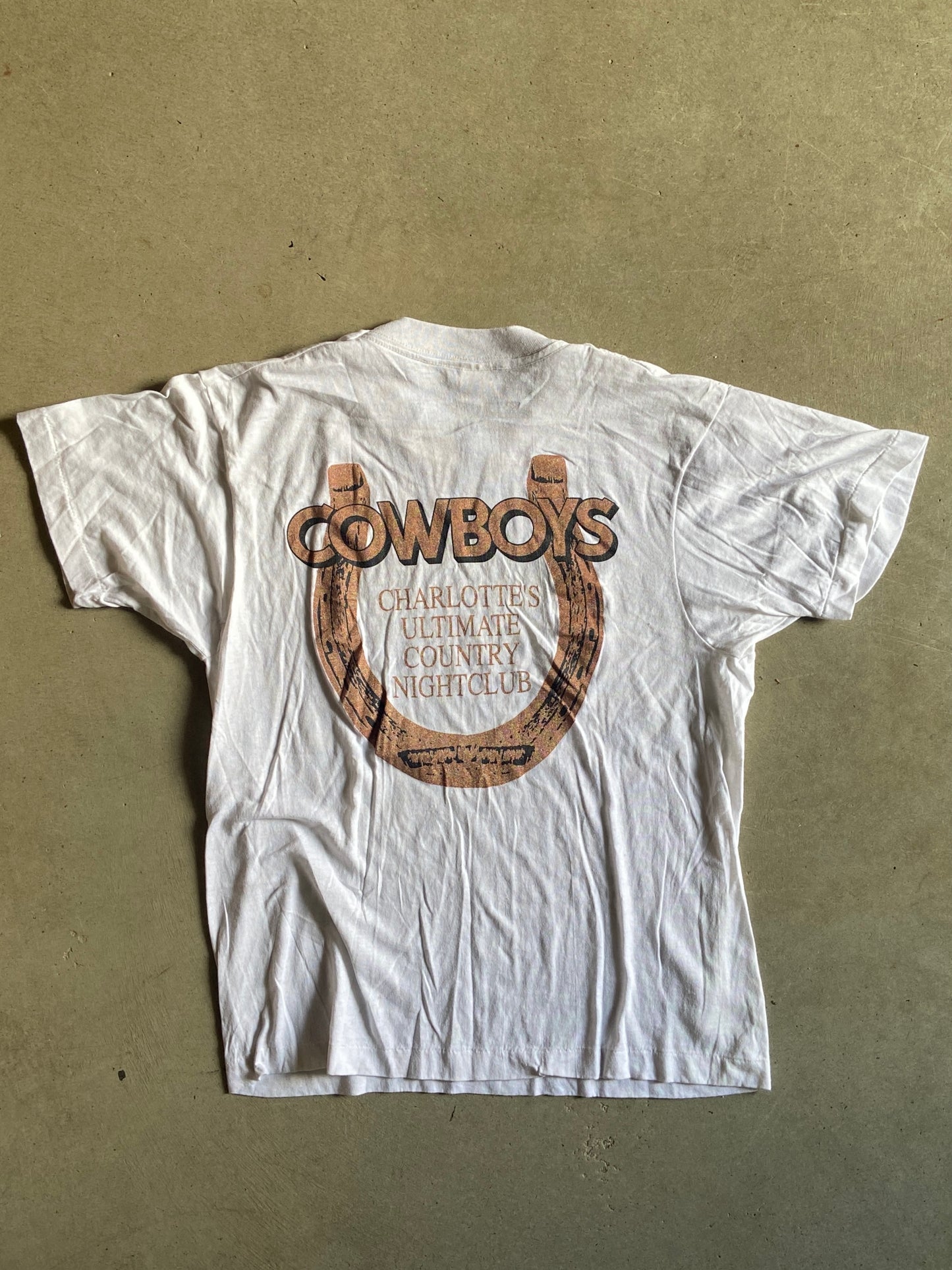 VTG Cowboys Charlotte's Ultimate Country Nightclub Tee Sz M