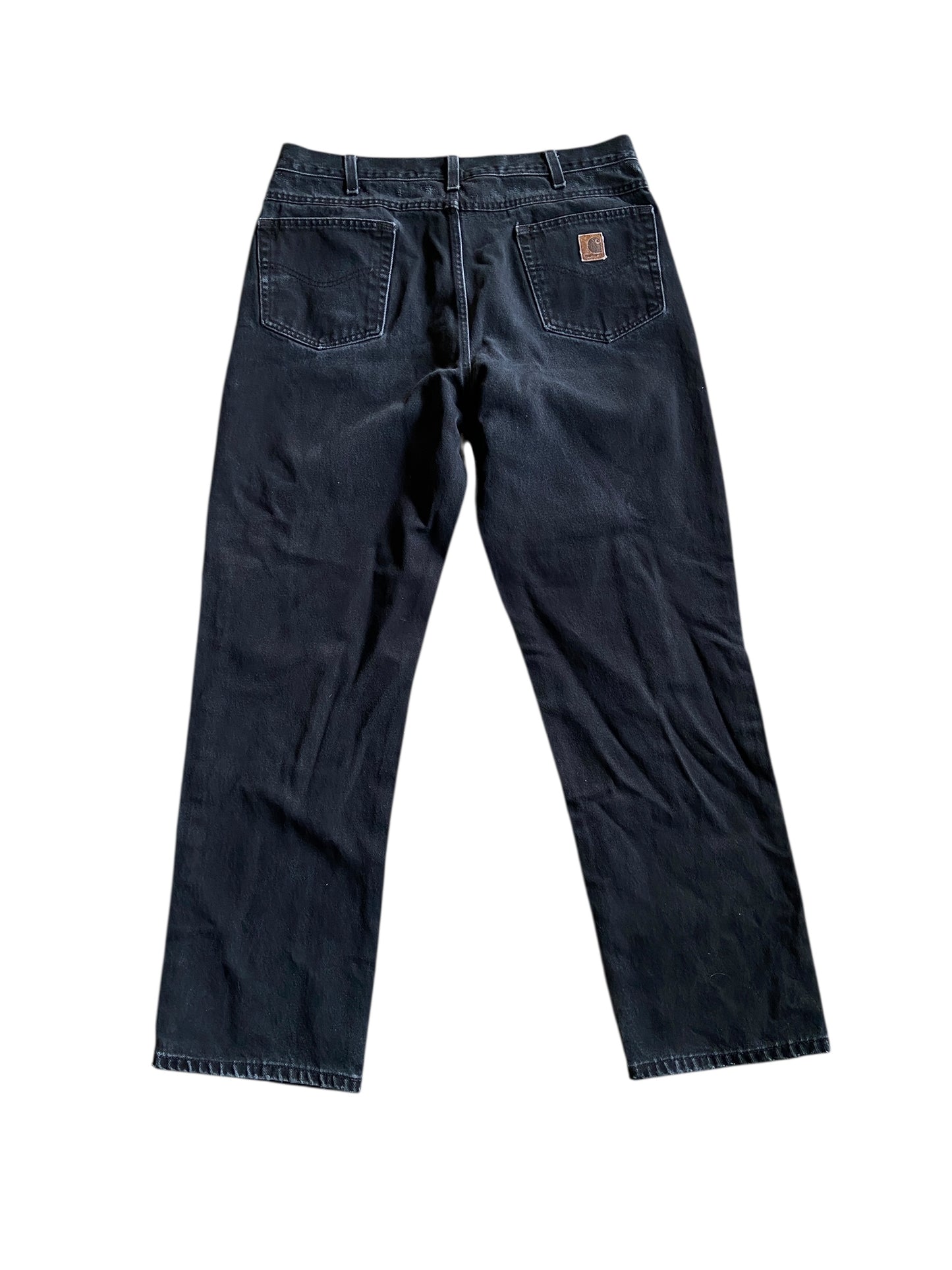 VTG Slightly Distressed Carhartt Black Jeans Sz 38x34