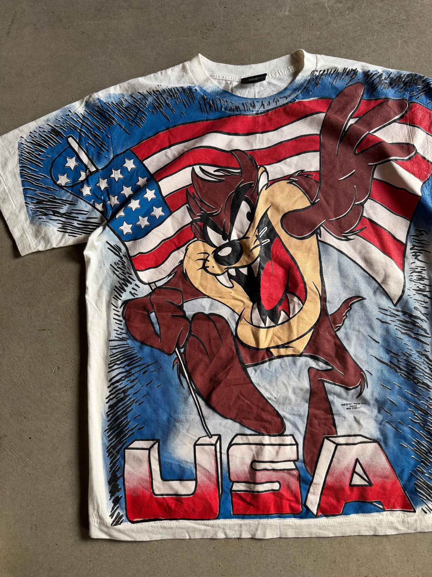 VTG Taz American Freeze USA All Over Tee Sz XL