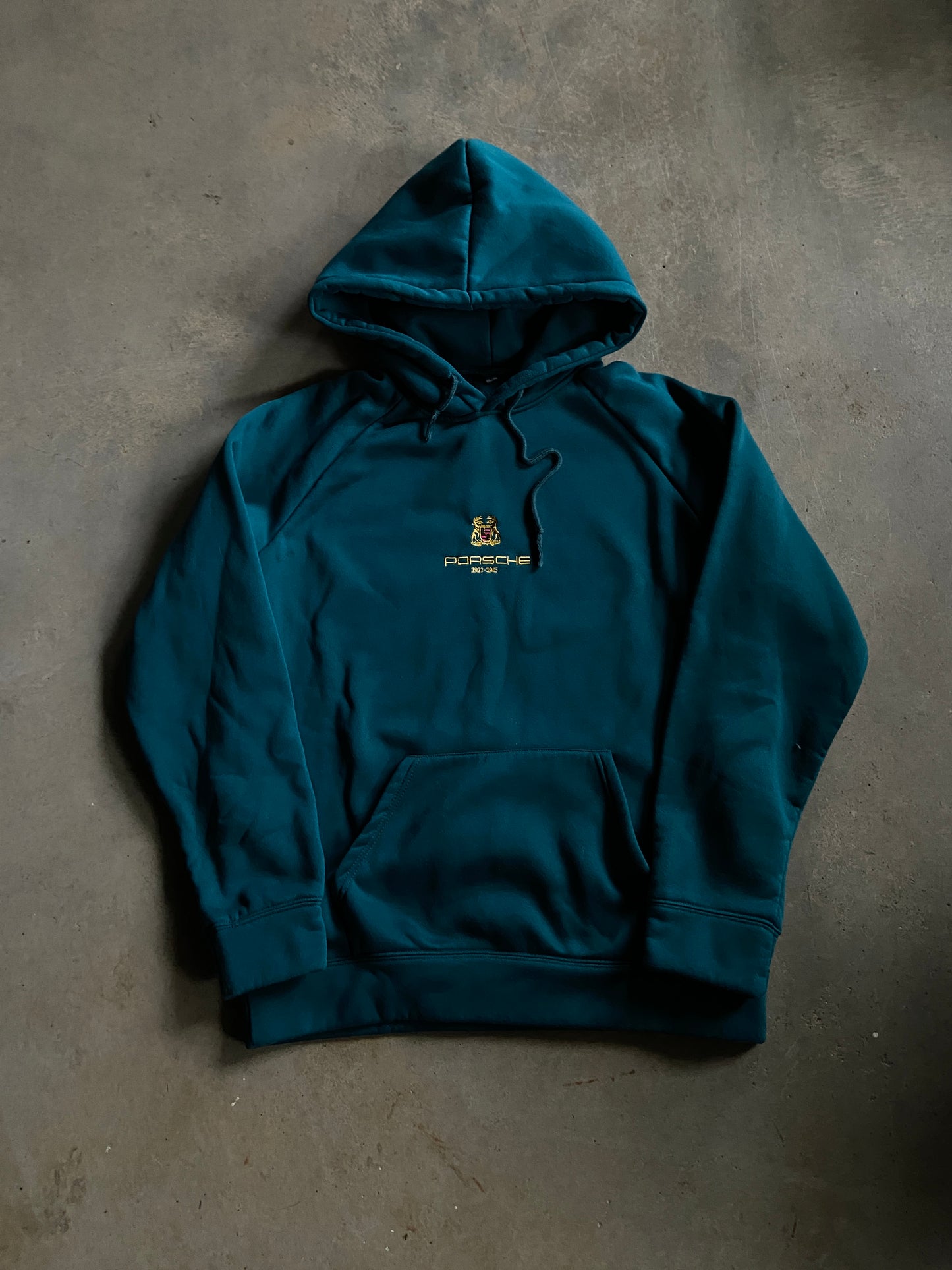 Porsche Teal Embroidered Hoodie Sz XL