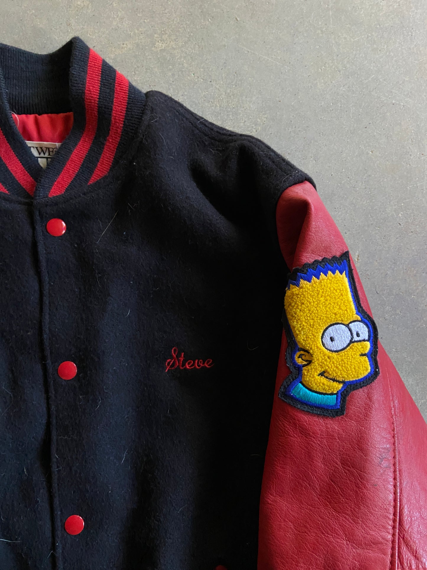 VTG Simpsons Cast and Crew Varsity Jacket Sz L