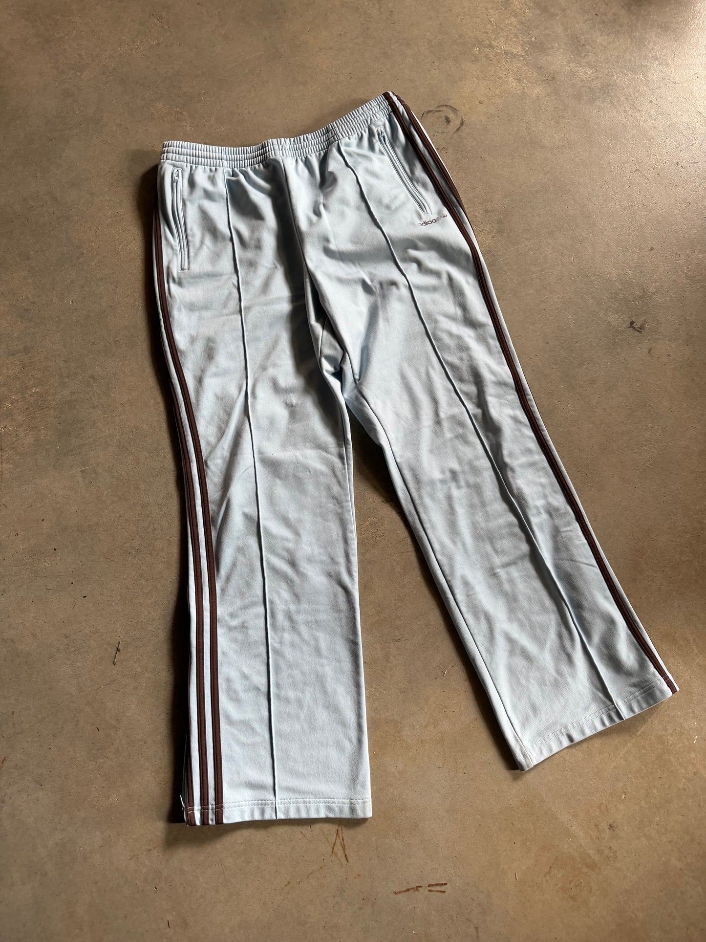 Adidas Blue/Brown Track Pants Sz L
