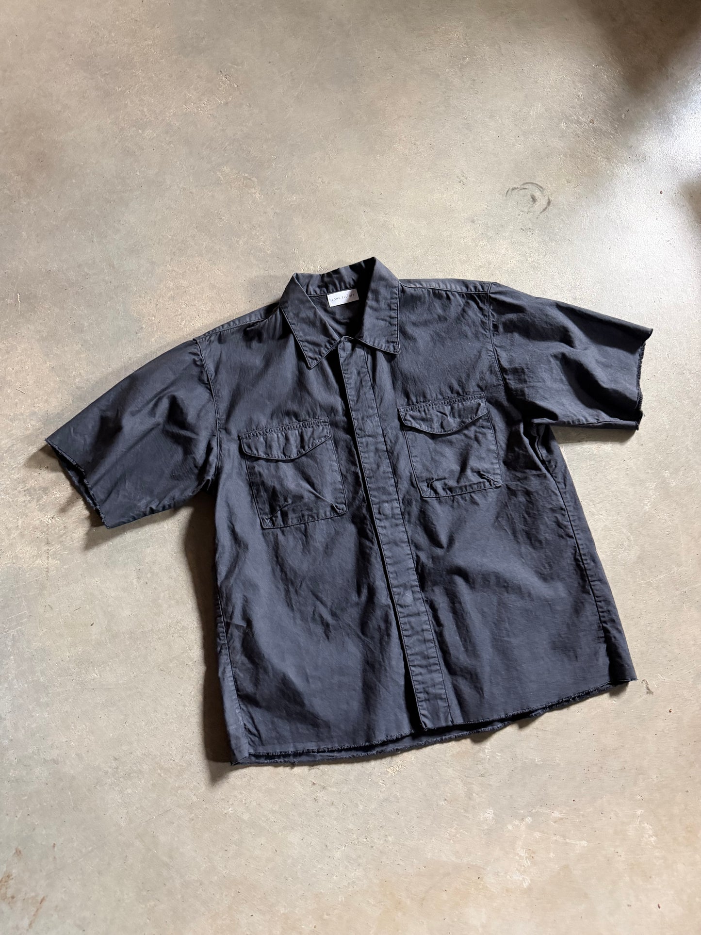 John Elliott Gray Button Up Shirt Sz M/L