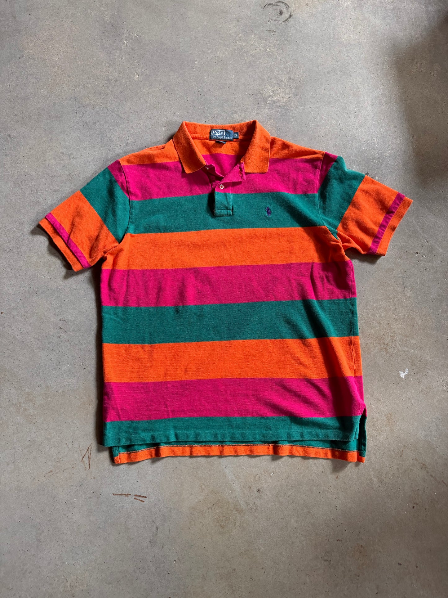 VTG Polo Ralph Lauren Multicolor Polo Shirt Sz XL