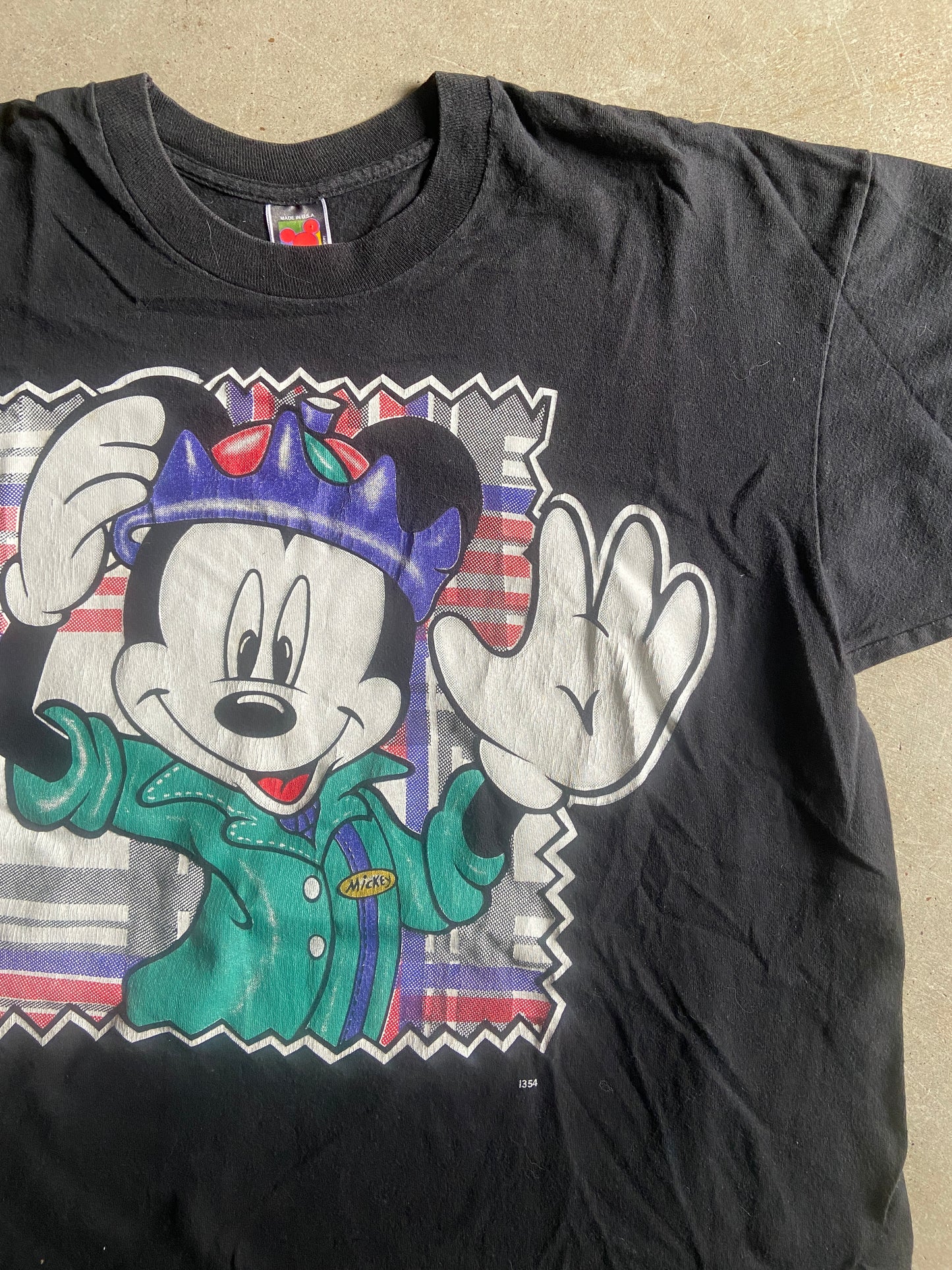 VTG Mickey Mouse Green Shirt Sz L/XL