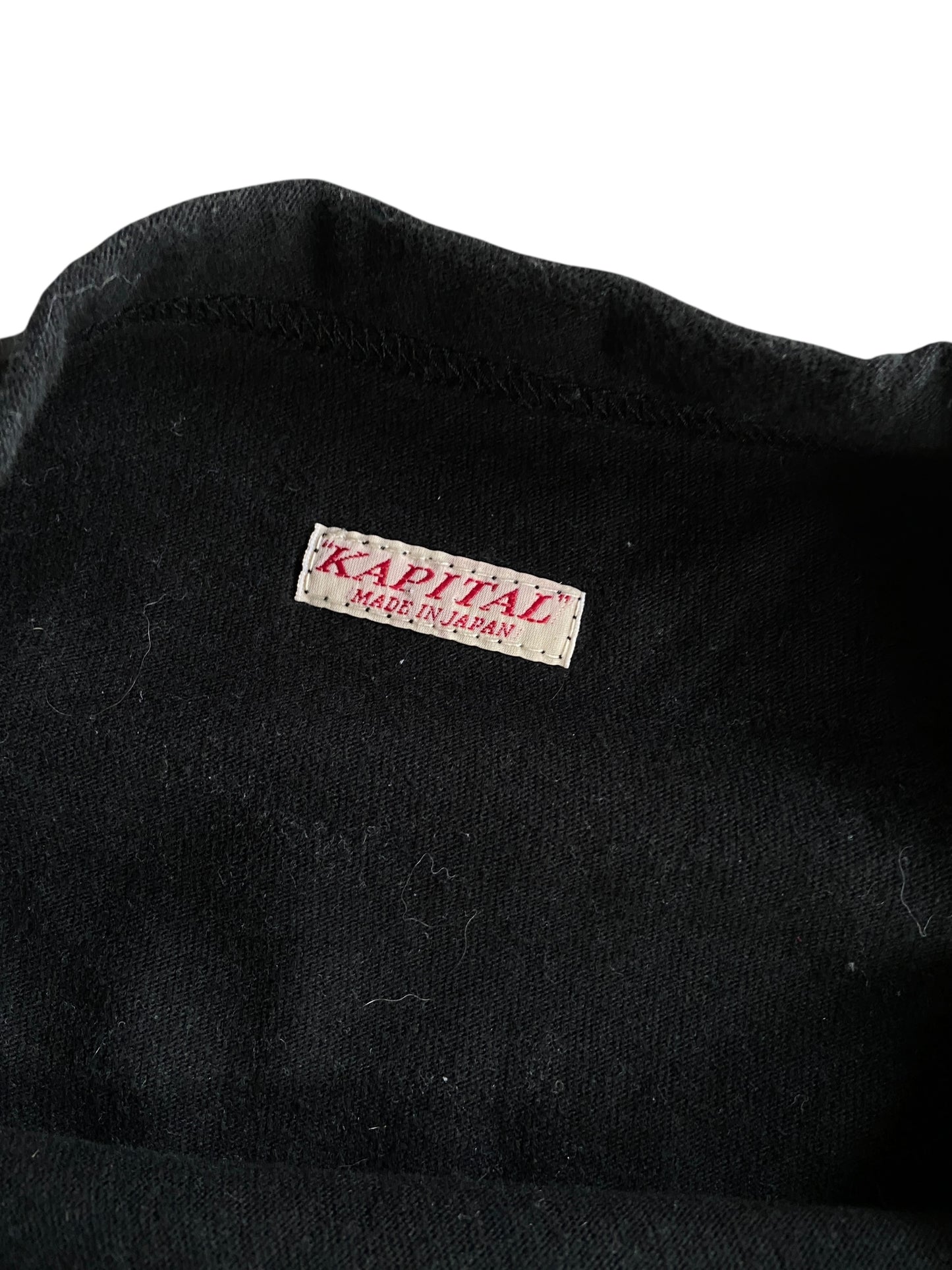 Kapital Black Square Logo Tee Sz XL