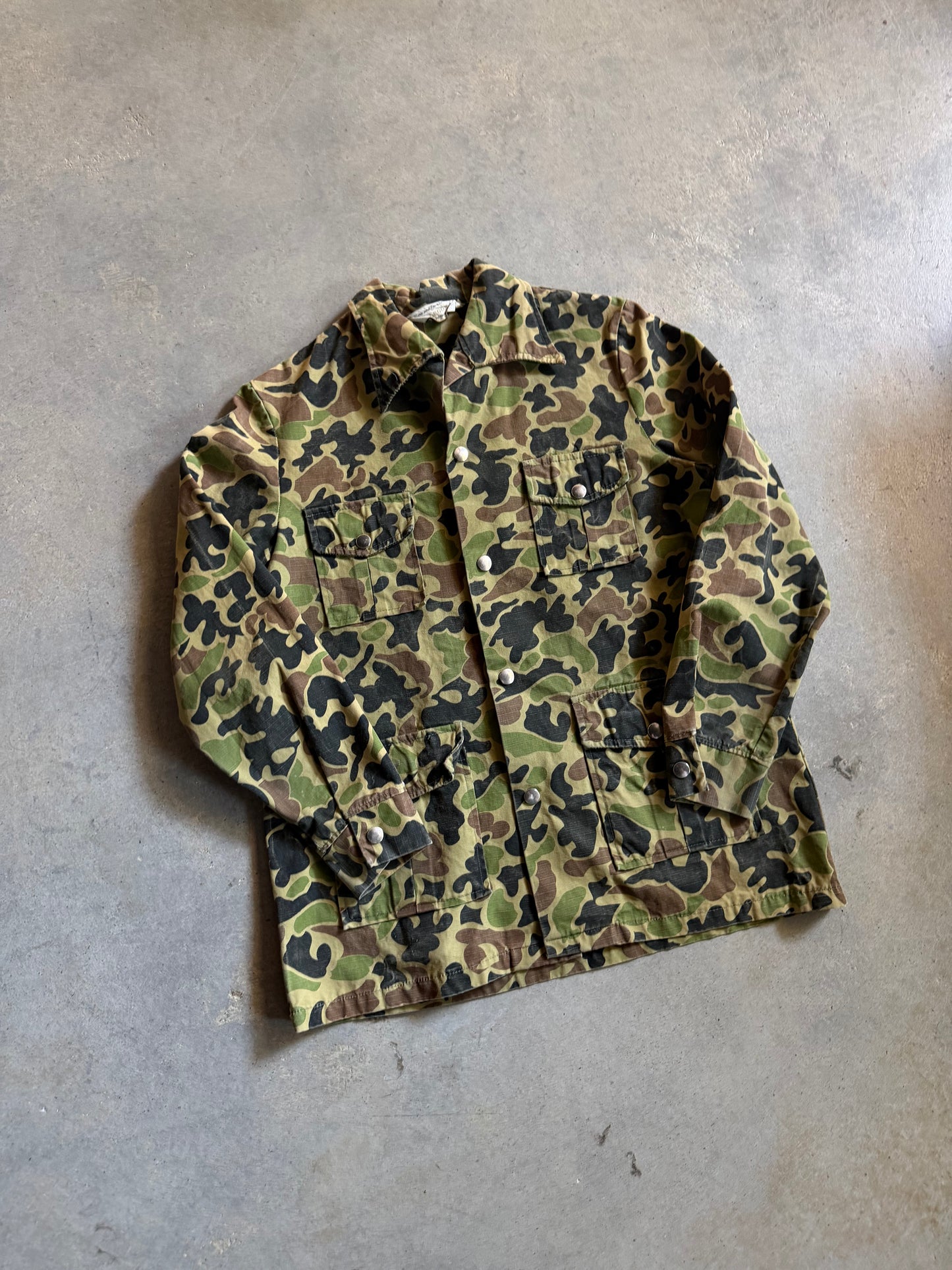 VTG Mr Leggs Sportswear Camo Button Up Jacket Sz M