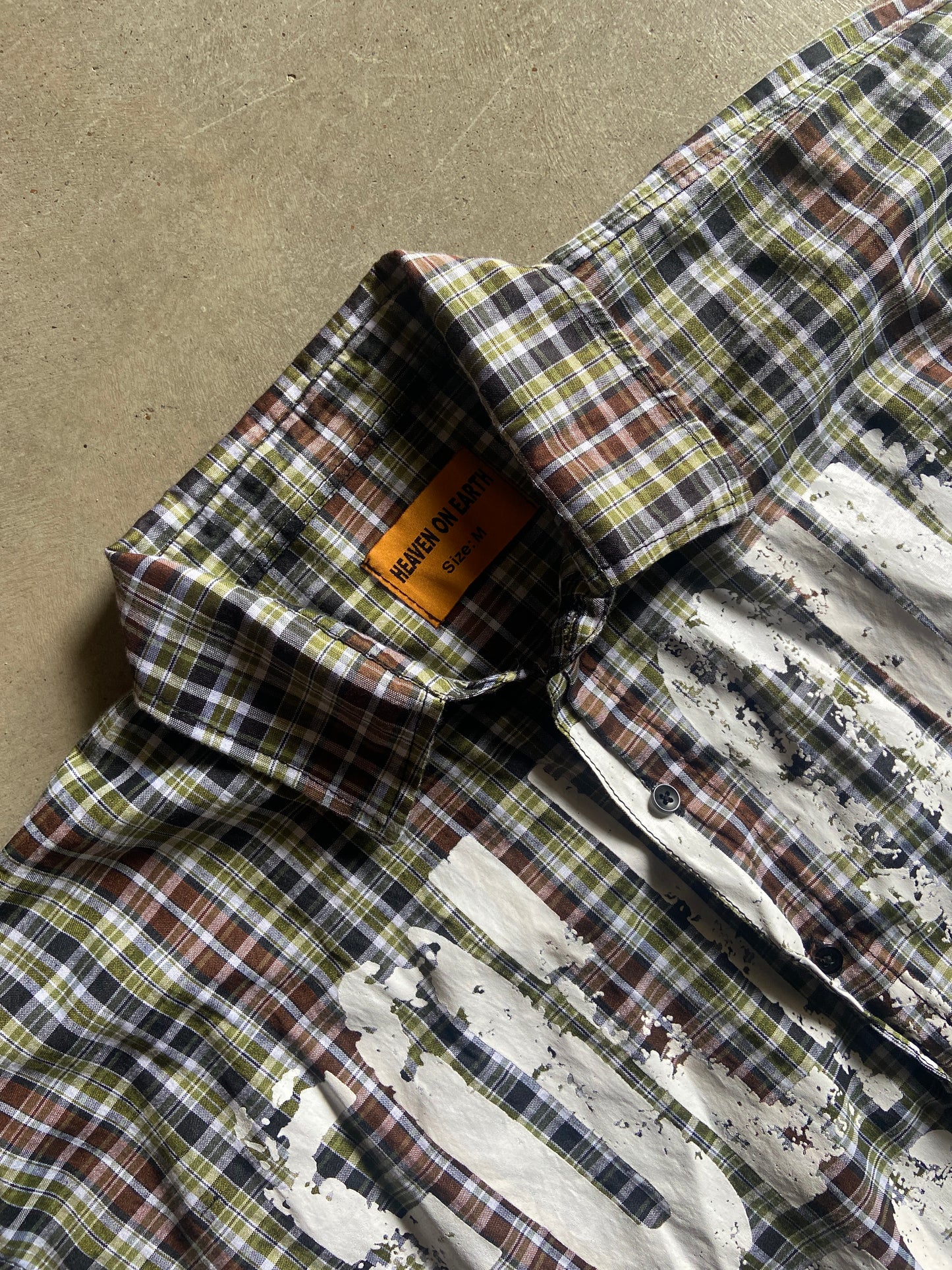 Heaven on Earth Follow Jesus Croped Oxford S/S Shirt Sz Med