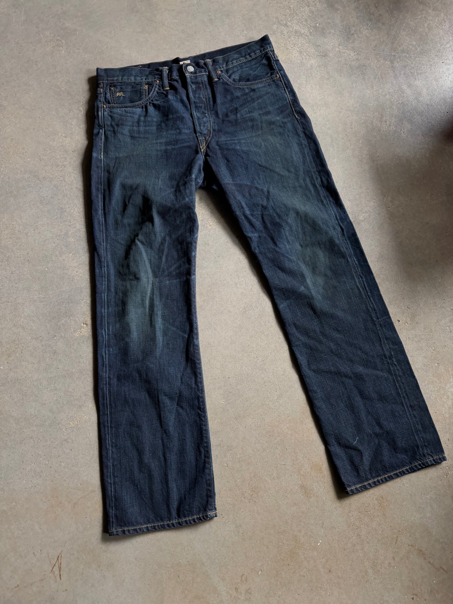 RRL Straight Leg Japanese Denim Jeans Sz 34x32