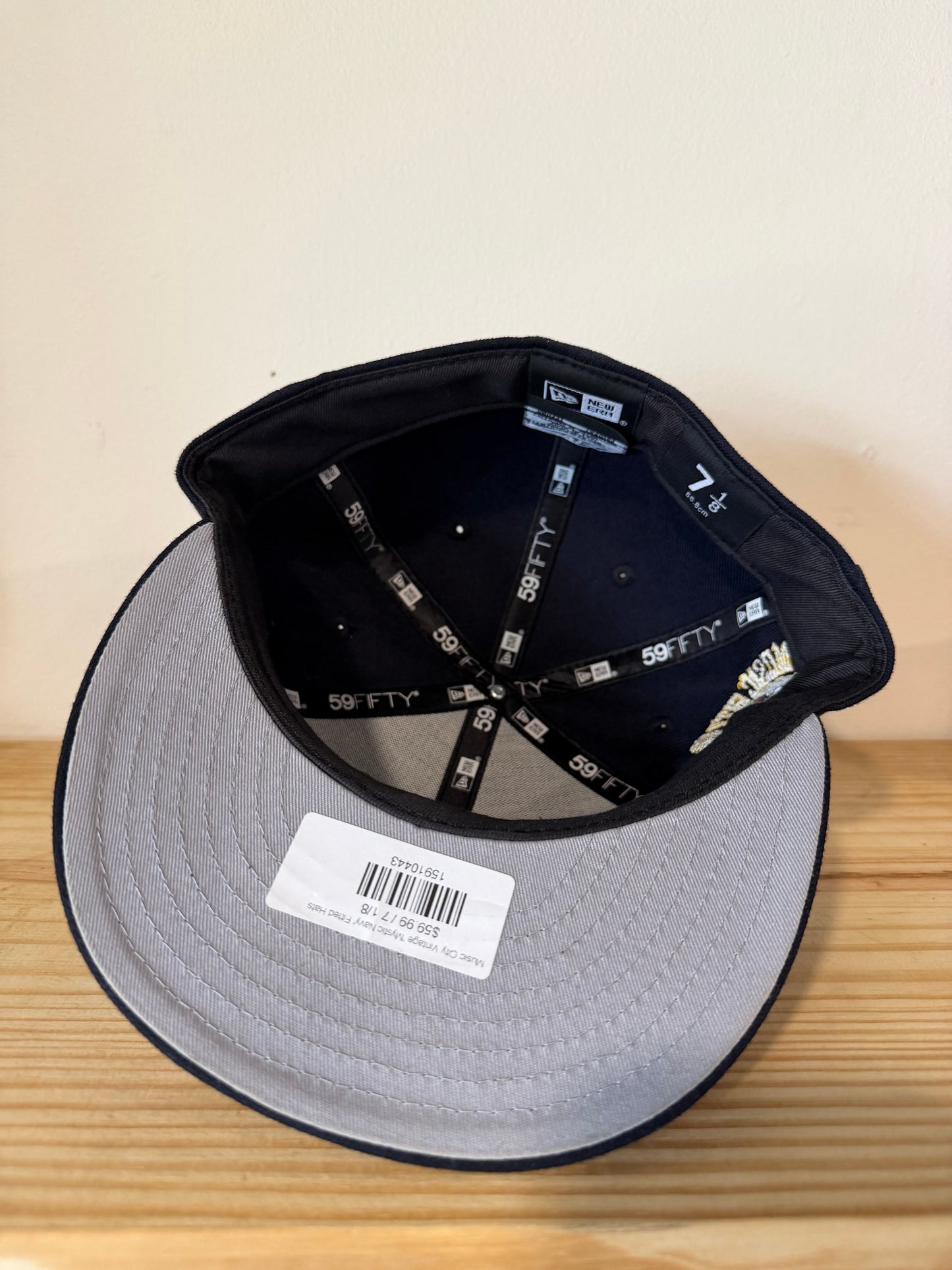 Music City Vintage Mystic Navy Fitted Hat Sz 7 1/8