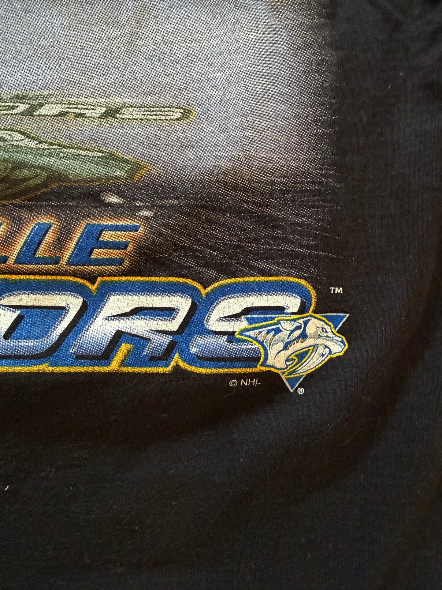 VTG Nashville Predators Killer Mascot Liquid Blue Tee Sz XL