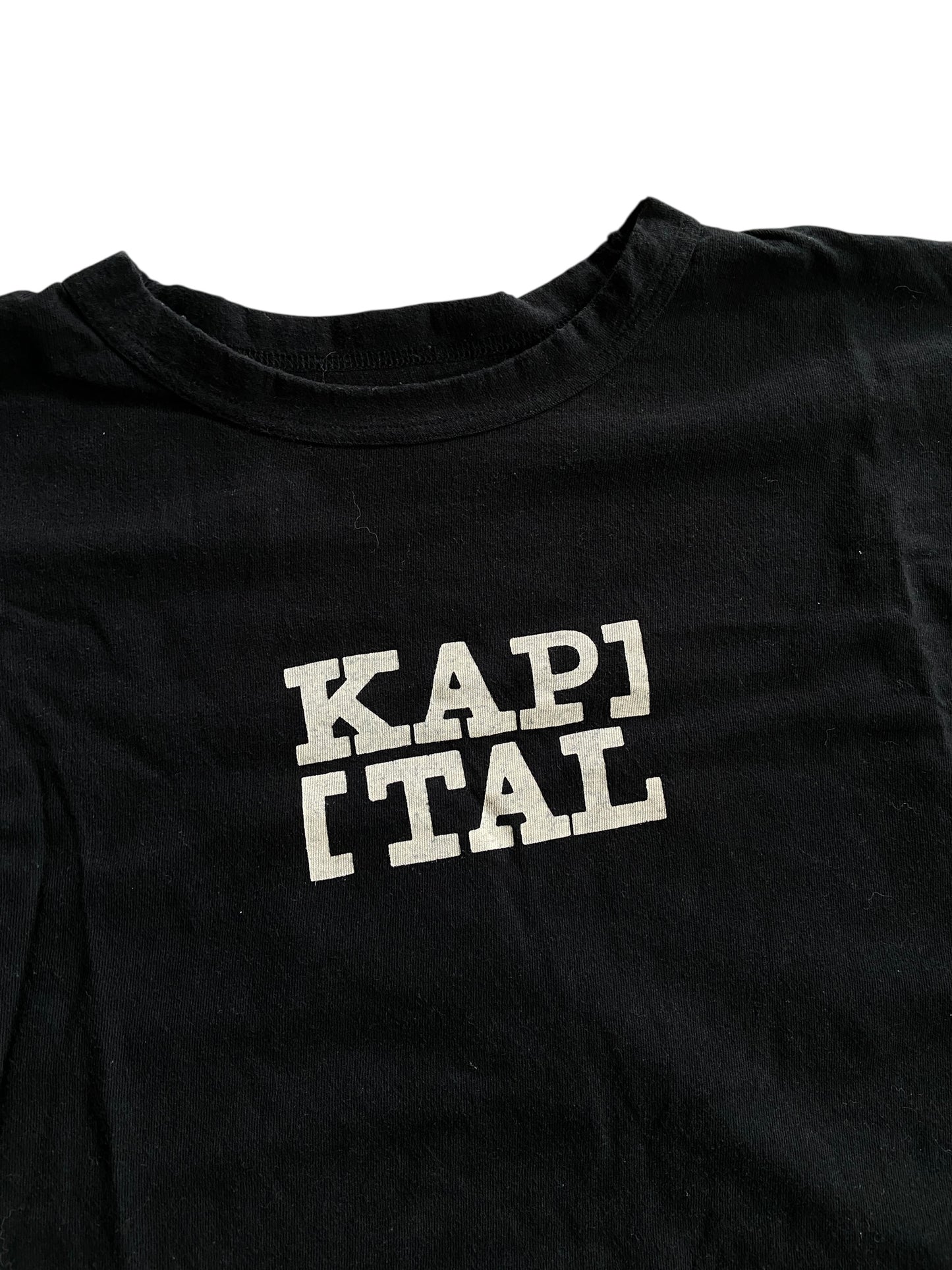 Kapital Black Square Logo Tee Sz XL