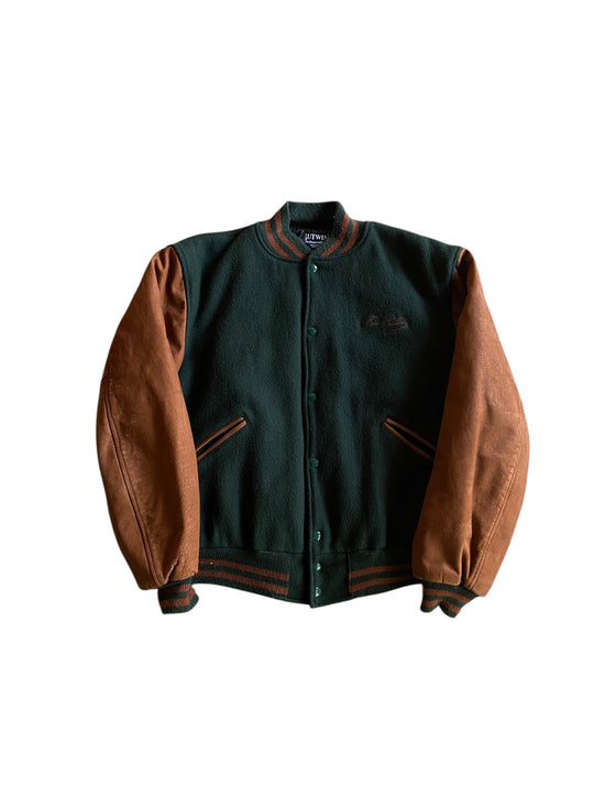 VTG Elvis Presley Wool Leather Bomber Jacket Sz L