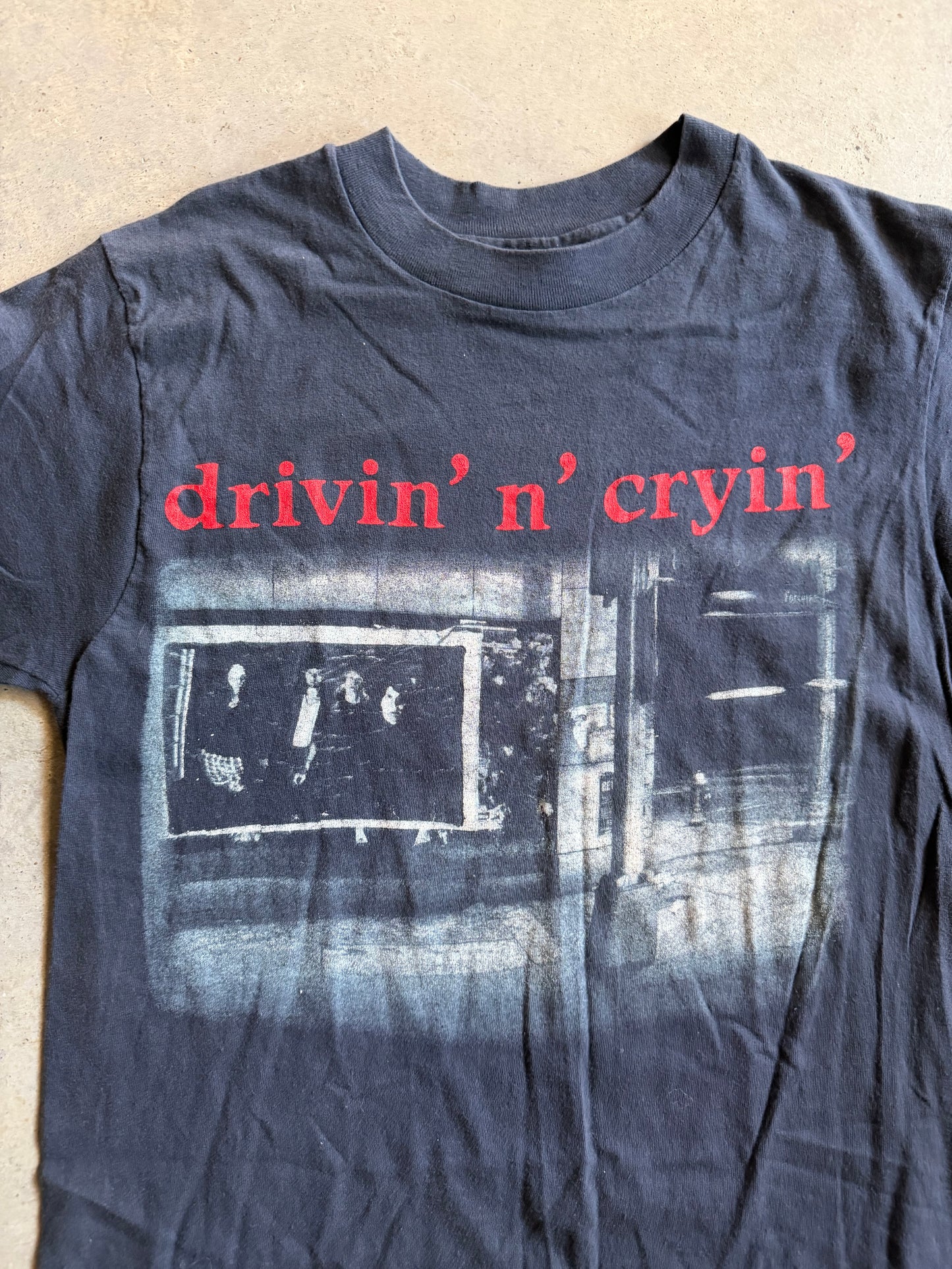 VTG Drivin N Cryin Mystery Road 1989 Tour Tee Sz S/M