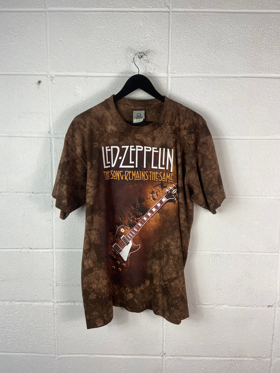 VTG Liquid Blue Led Zeppelin Tie Dye Shirt 90's SZ L