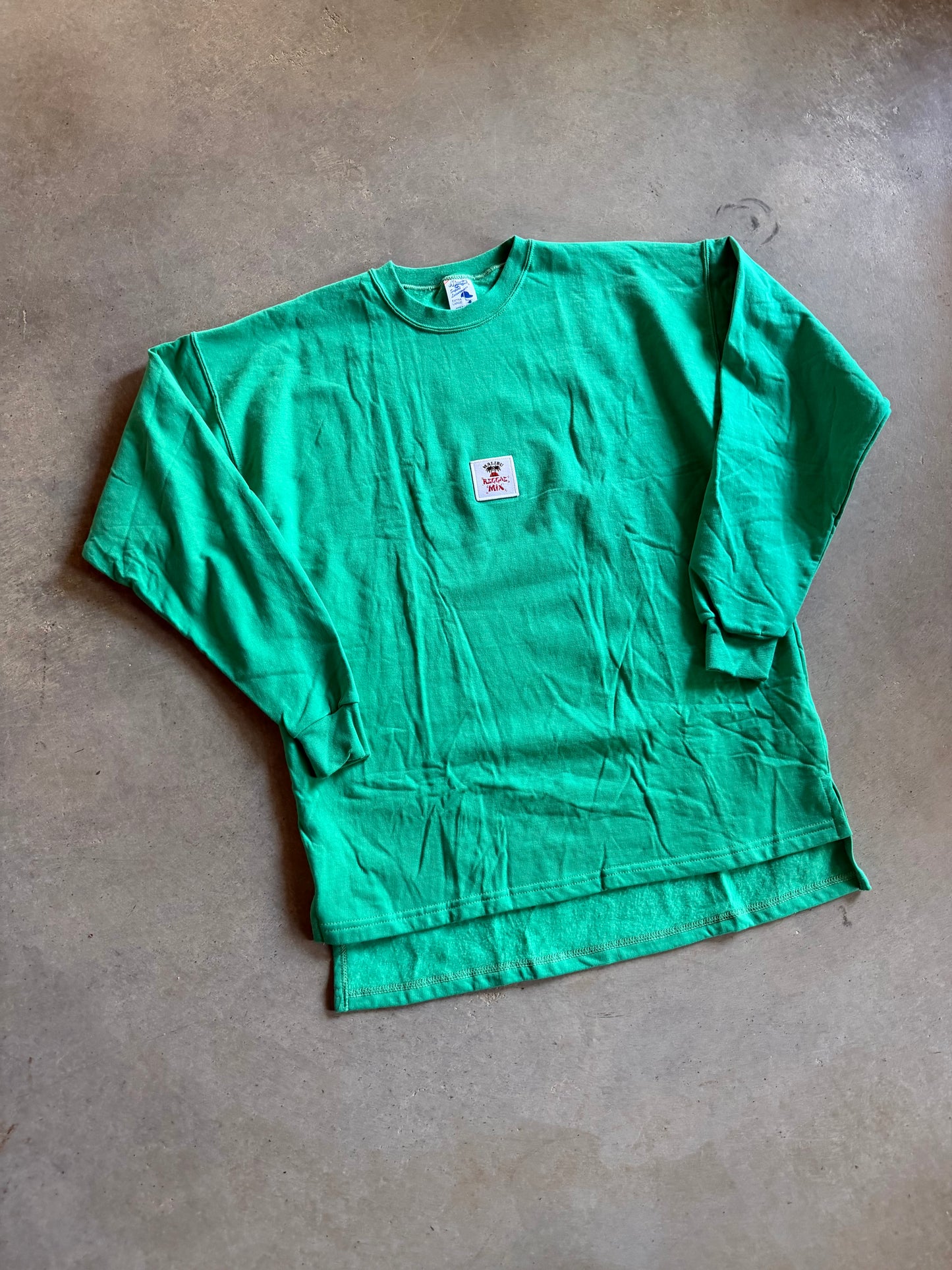 VTG Malibu Rum Reggae Mix Patch Sweatshirt Sz XL