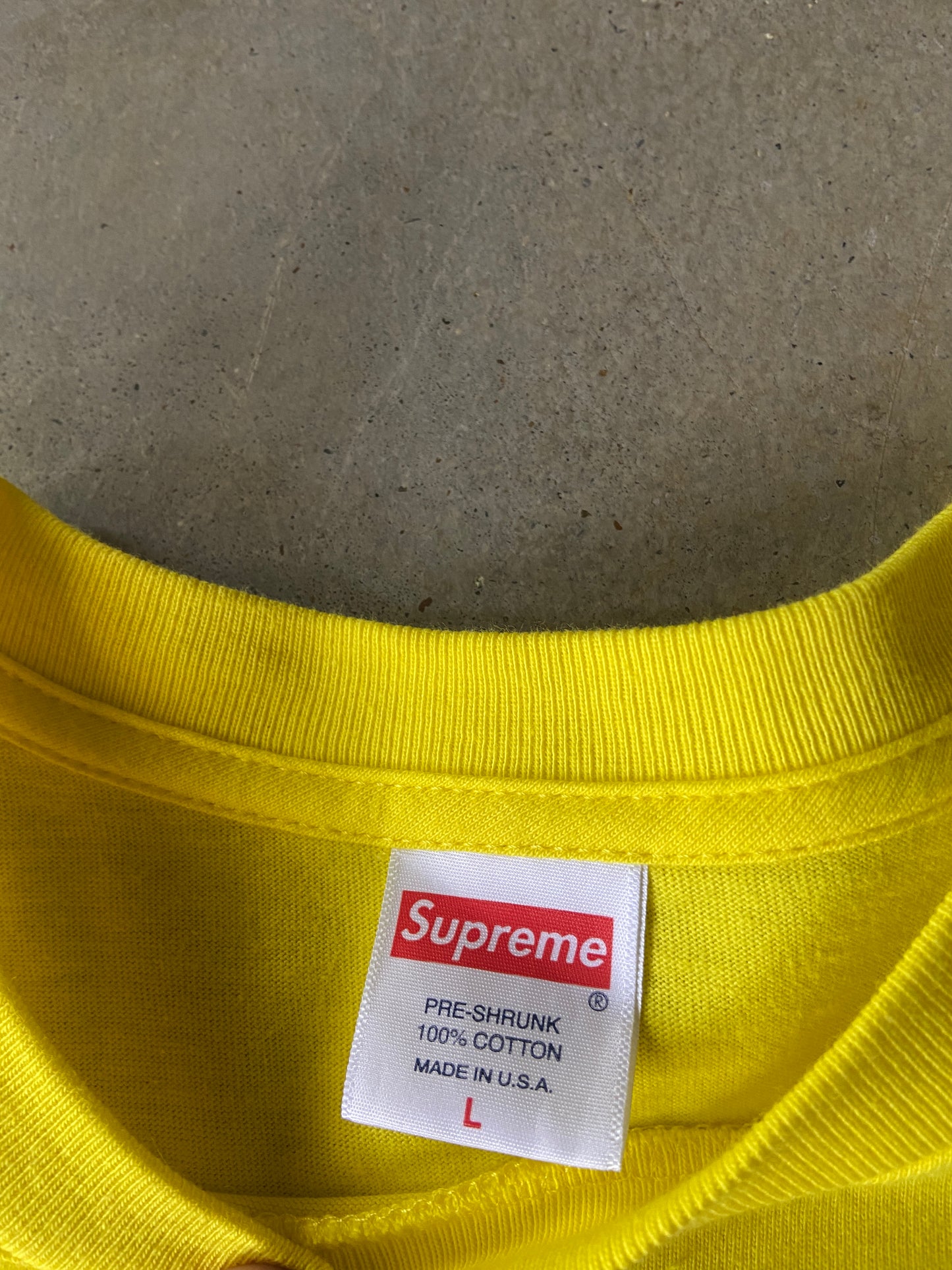 Supreme Yellow Bandana Box Logo Tee Sz L
