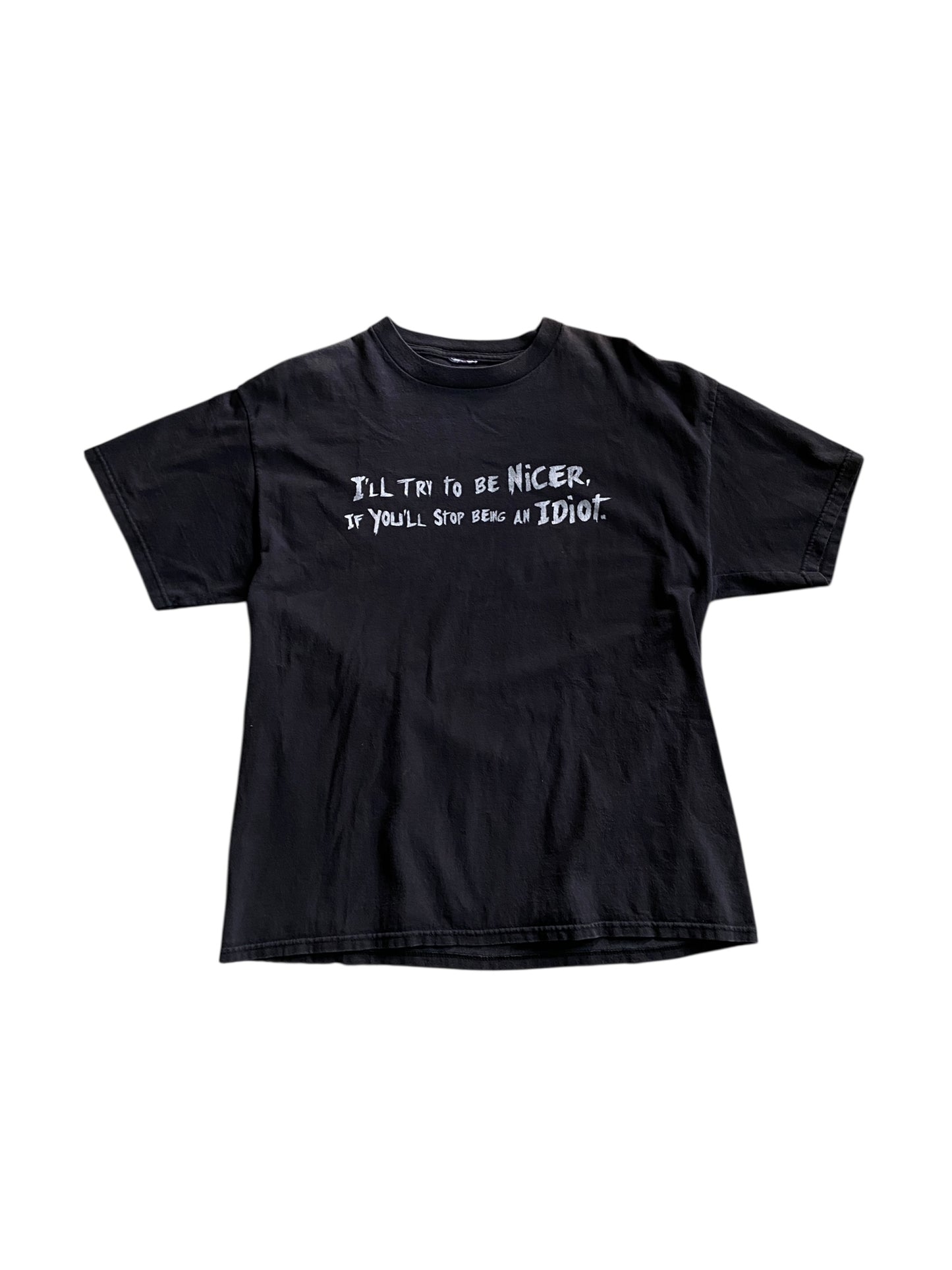 VTG "Try To Be Nicer" Tee Text Tee Sz M